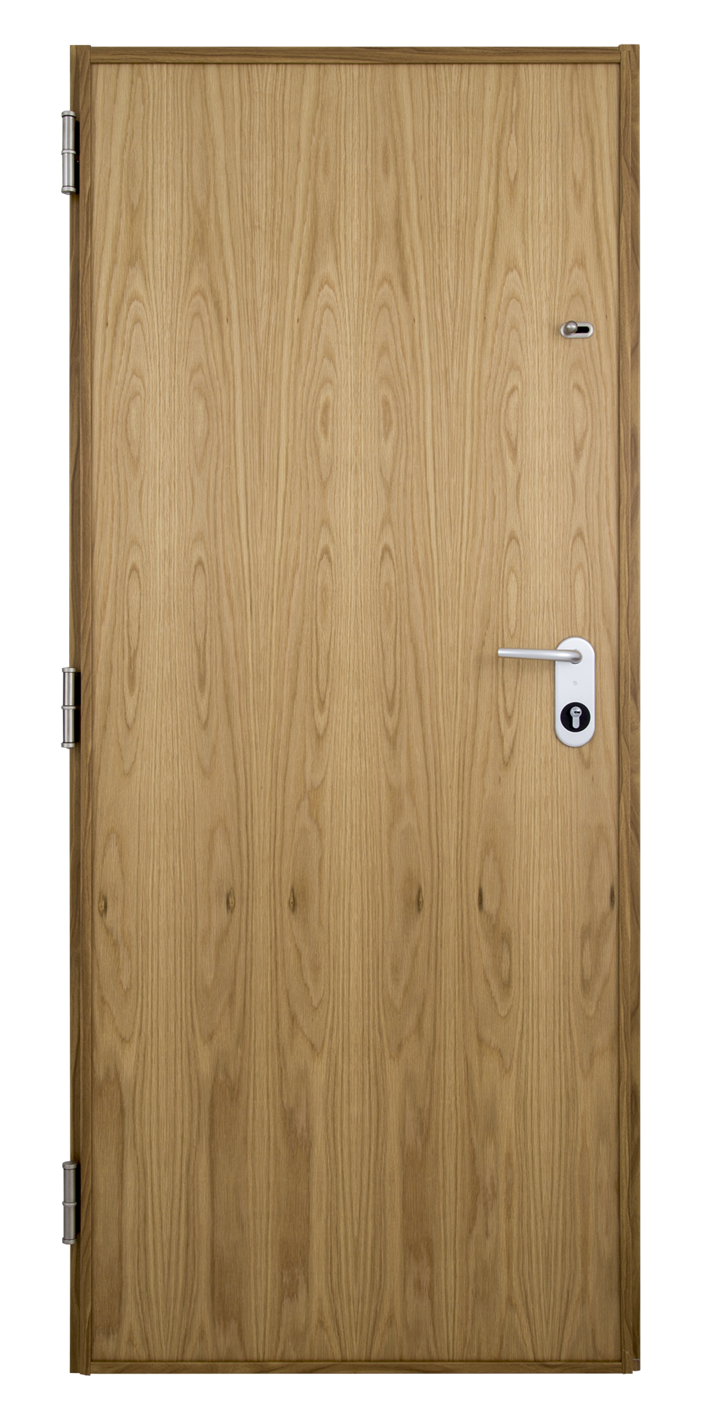 Puerta de entrada acorazada serie V fresada roble / interior liso roble apertura derecha 206x89cm - 3