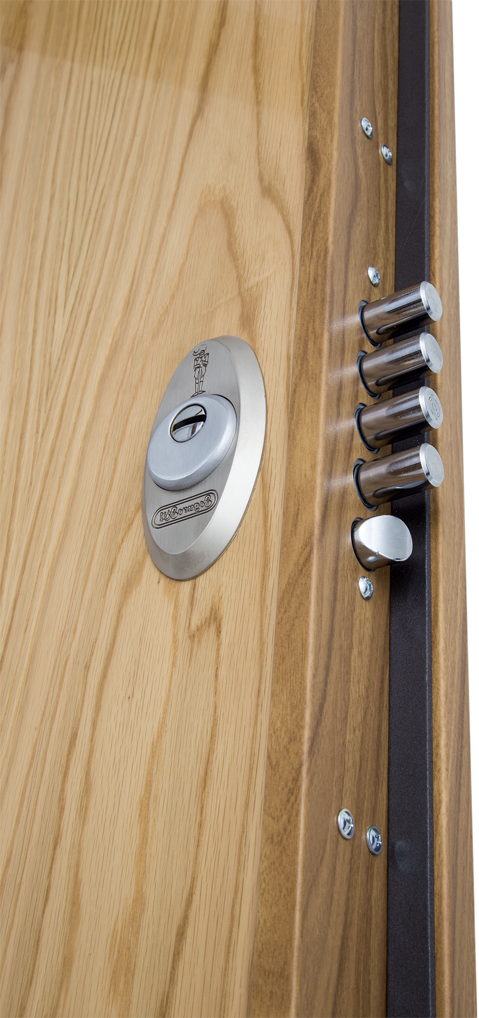 Puerta de entrada acorazada serie V fresada roble / interior liso roble apertura izquierda 206x89cm - 9