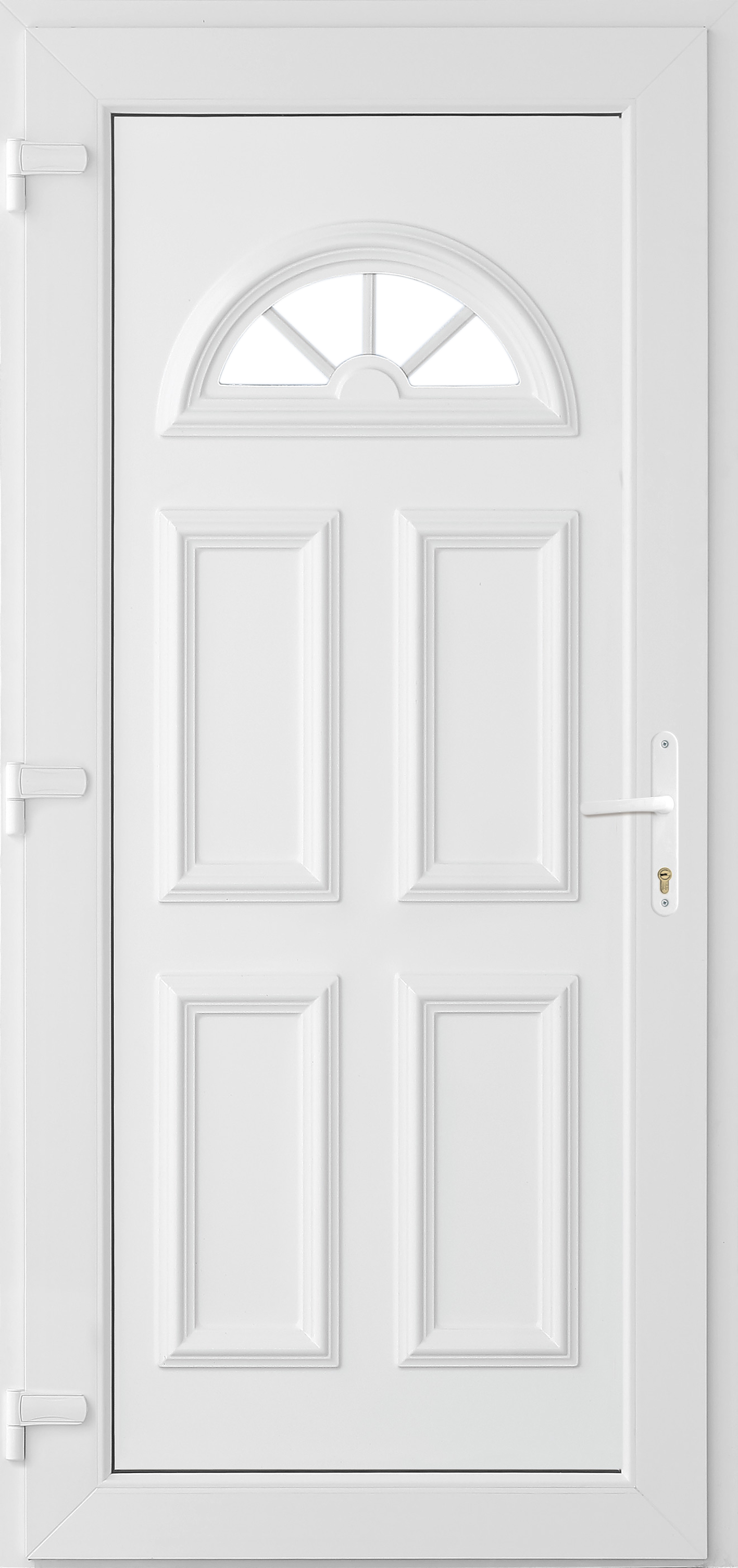 Puerta de entrada serie Basic pvc Ibiza diseño rústico color blanco apertura derecha 208x98cm - 14