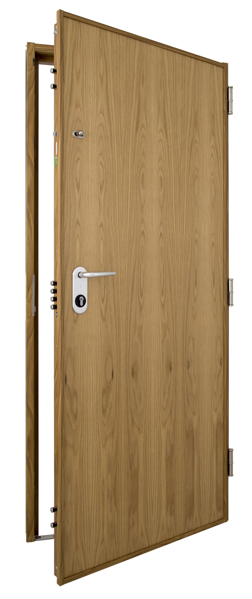 Puerta de entrada acorazada serie V fresada roble / interior liso roble apertura izquierda 206x89cm - 13