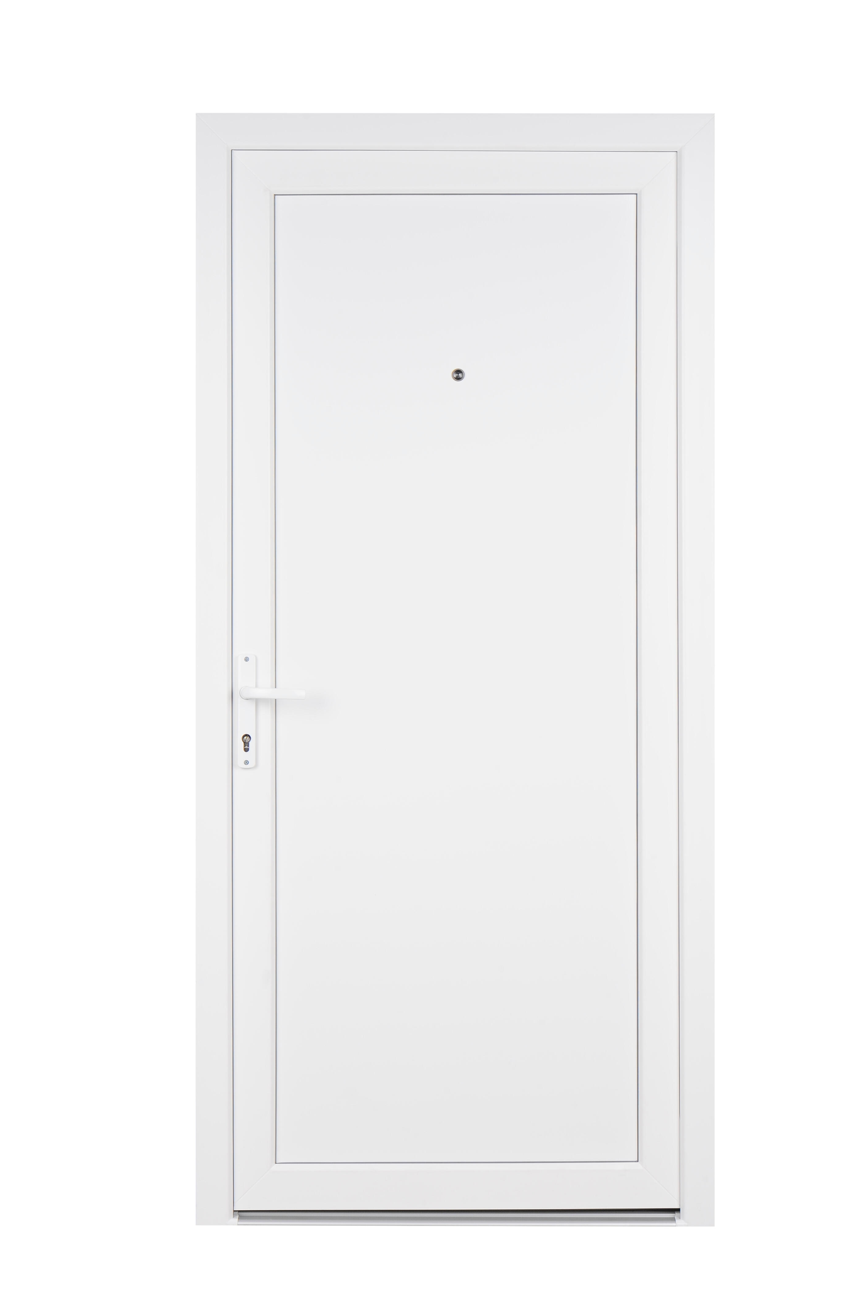 Puerta de entrada serie Basic pvc Sevilla diseño liso color blanco apertura derecha 208x98cm - 5