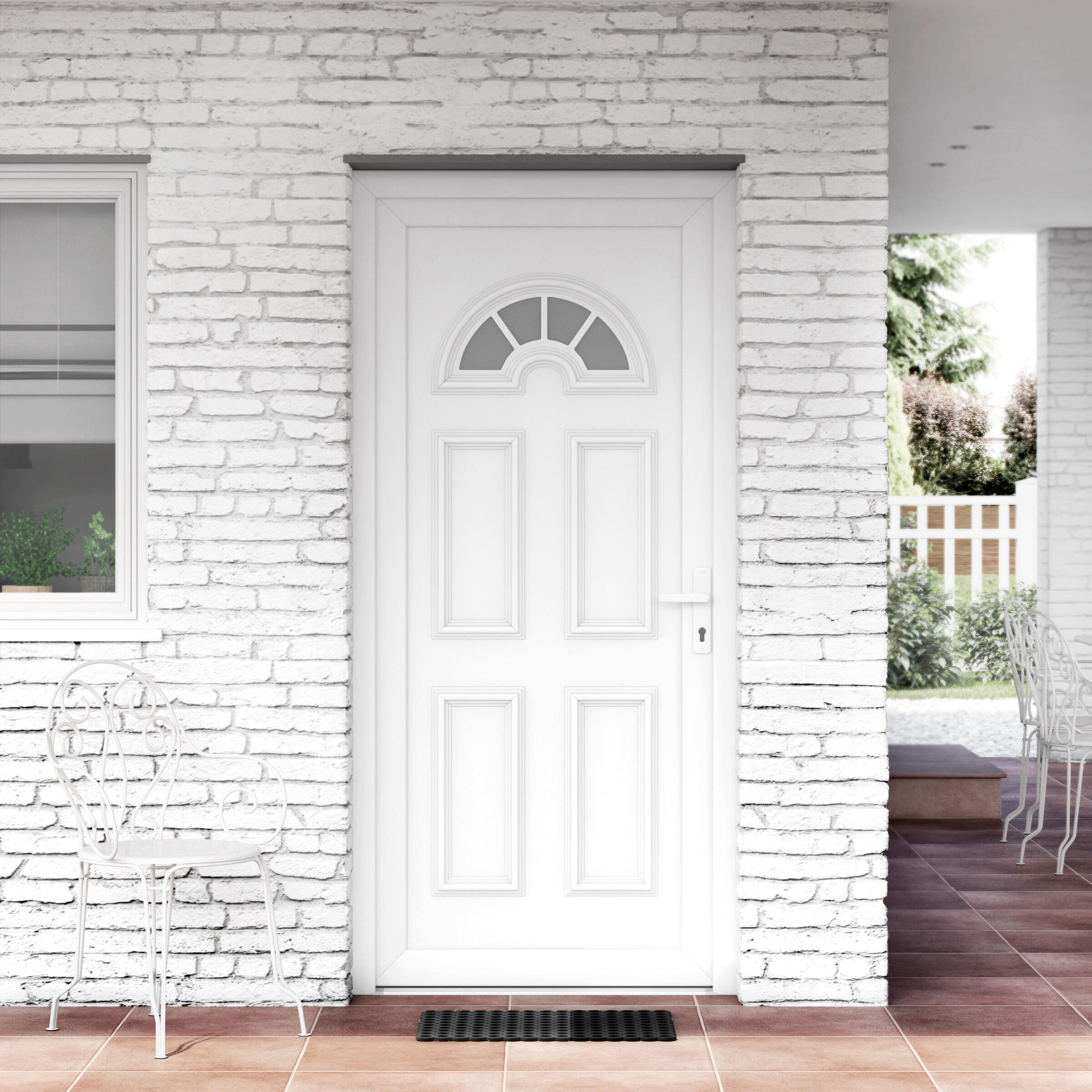 Porta de entrada de PVC MULTI IBIZA 98X208CM BRANCA ESQUERDA - 13