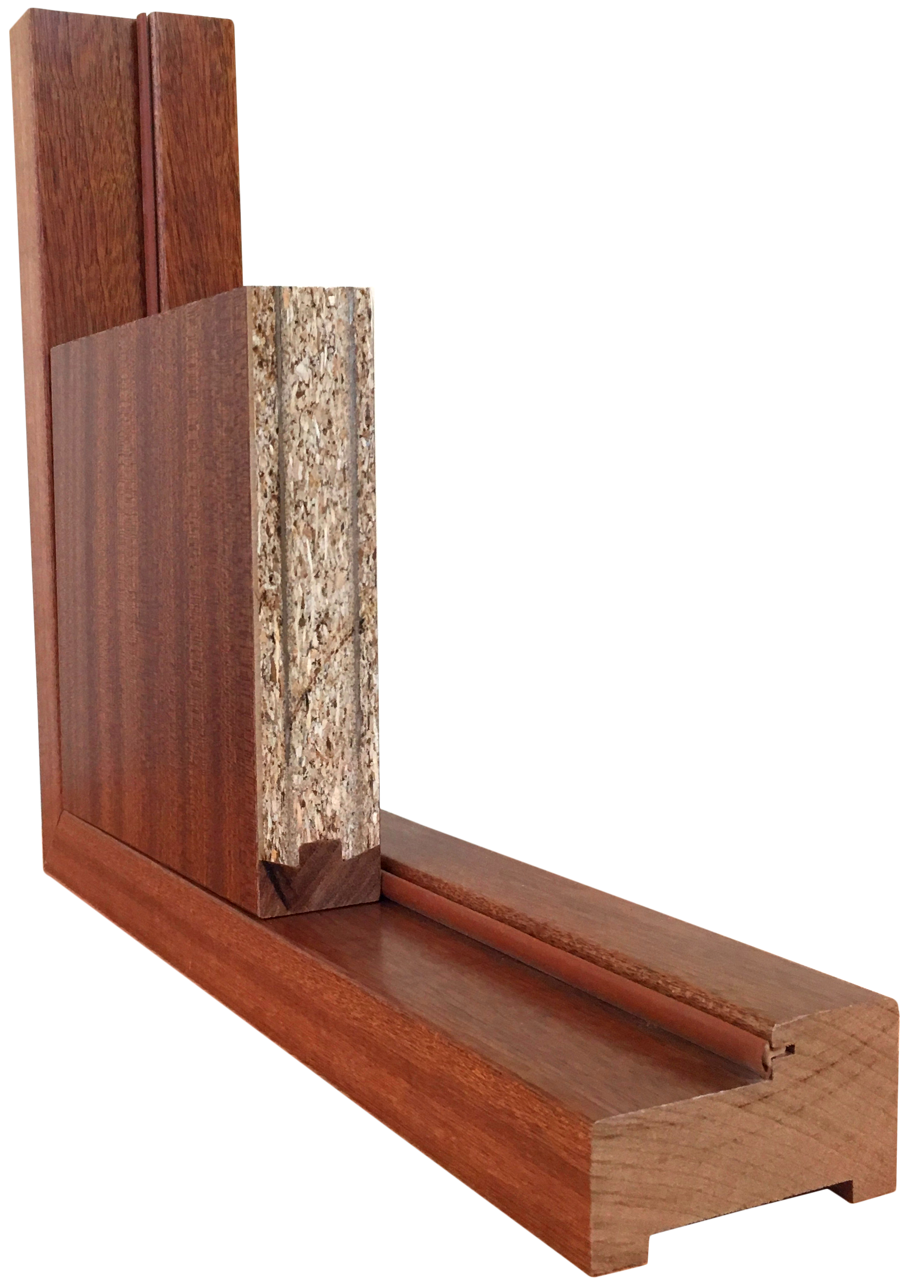Puerta de entrada blindada serie 3P liso sapelly / interior liso  sapelly apertura izquierda 206x87cm - 5