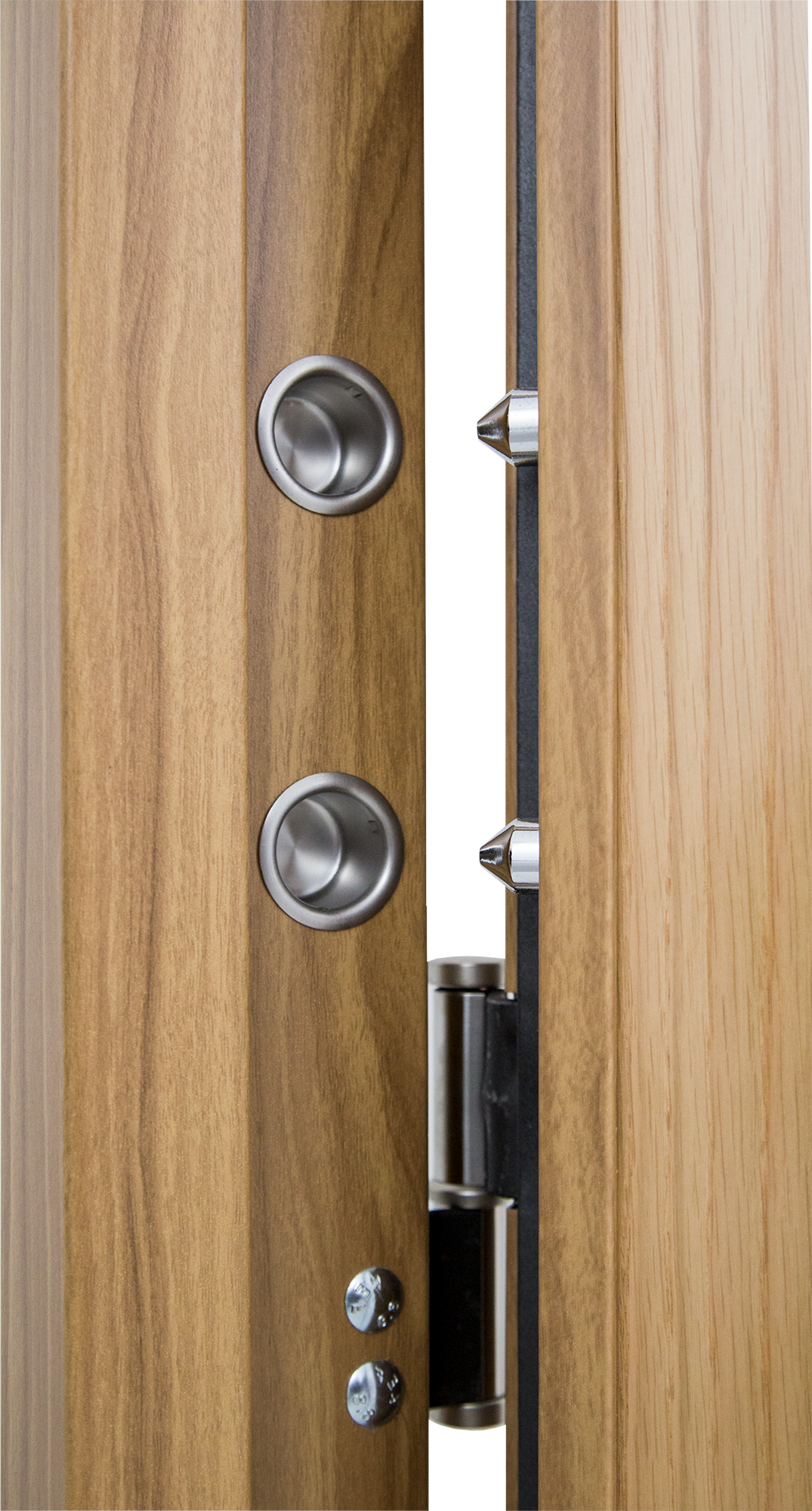 Puerta de entrada acorazada serie V fresada roble / interior liso roble apertura izquierda 206x89cm - 5