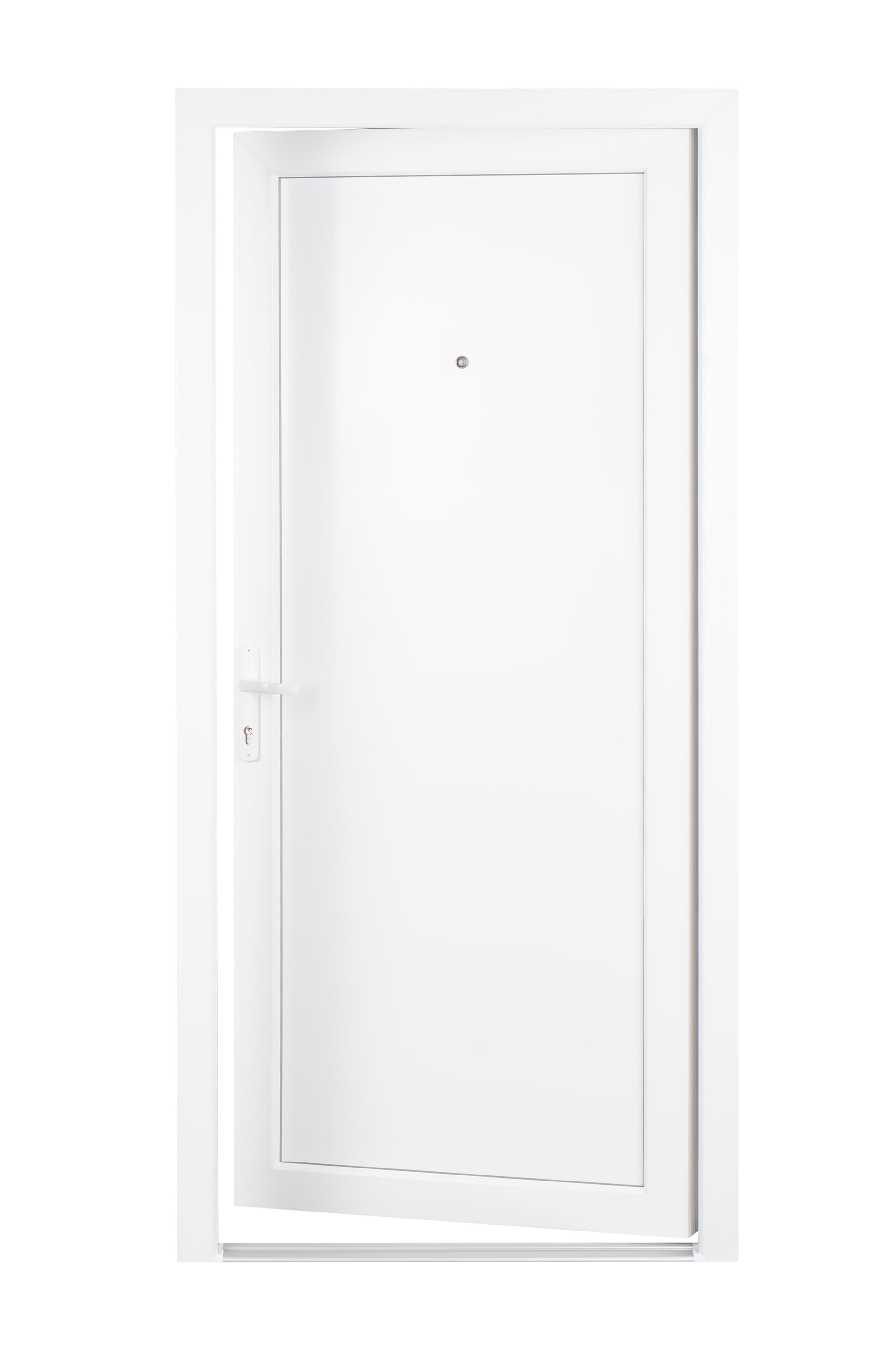 Puerta de entrada serie Basic pvc Sevilla diseño liso color blanco apertura derecha 208x98cm - 17