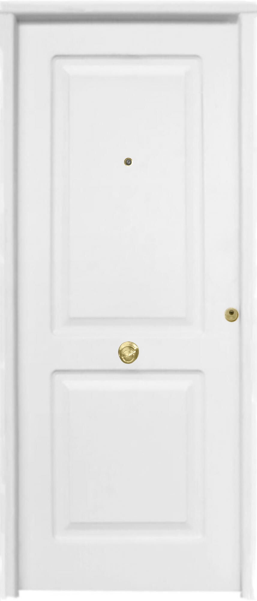 Puerta de entrada metálica serie Saga dos cuadros blanco /interior dos cuadros blanco apertura izquierda 210x90cm - 3