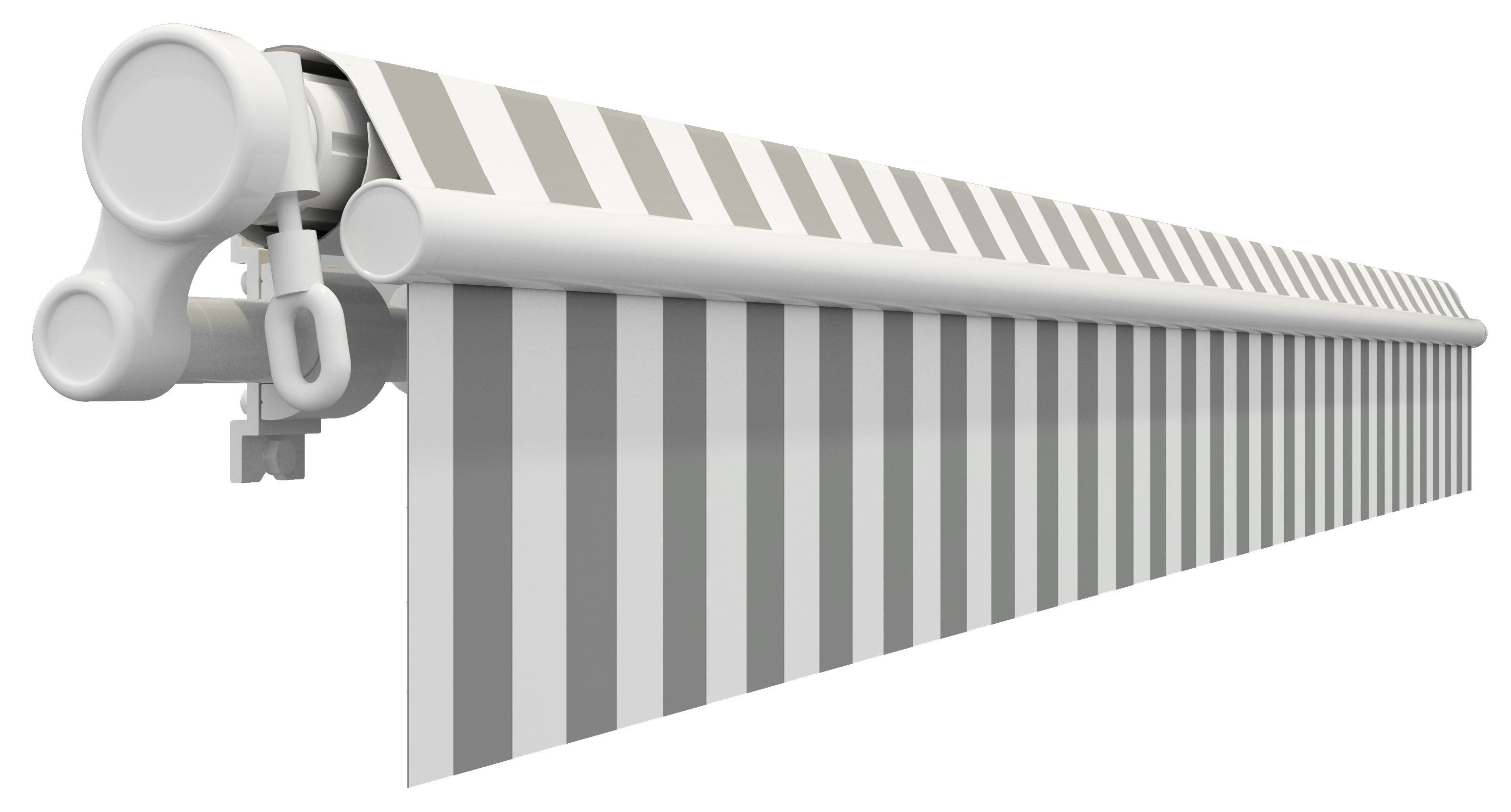 Toldo manual sem caixa branco 3.95x3 m às riscas branco;cinzento Naterial Calima - 15