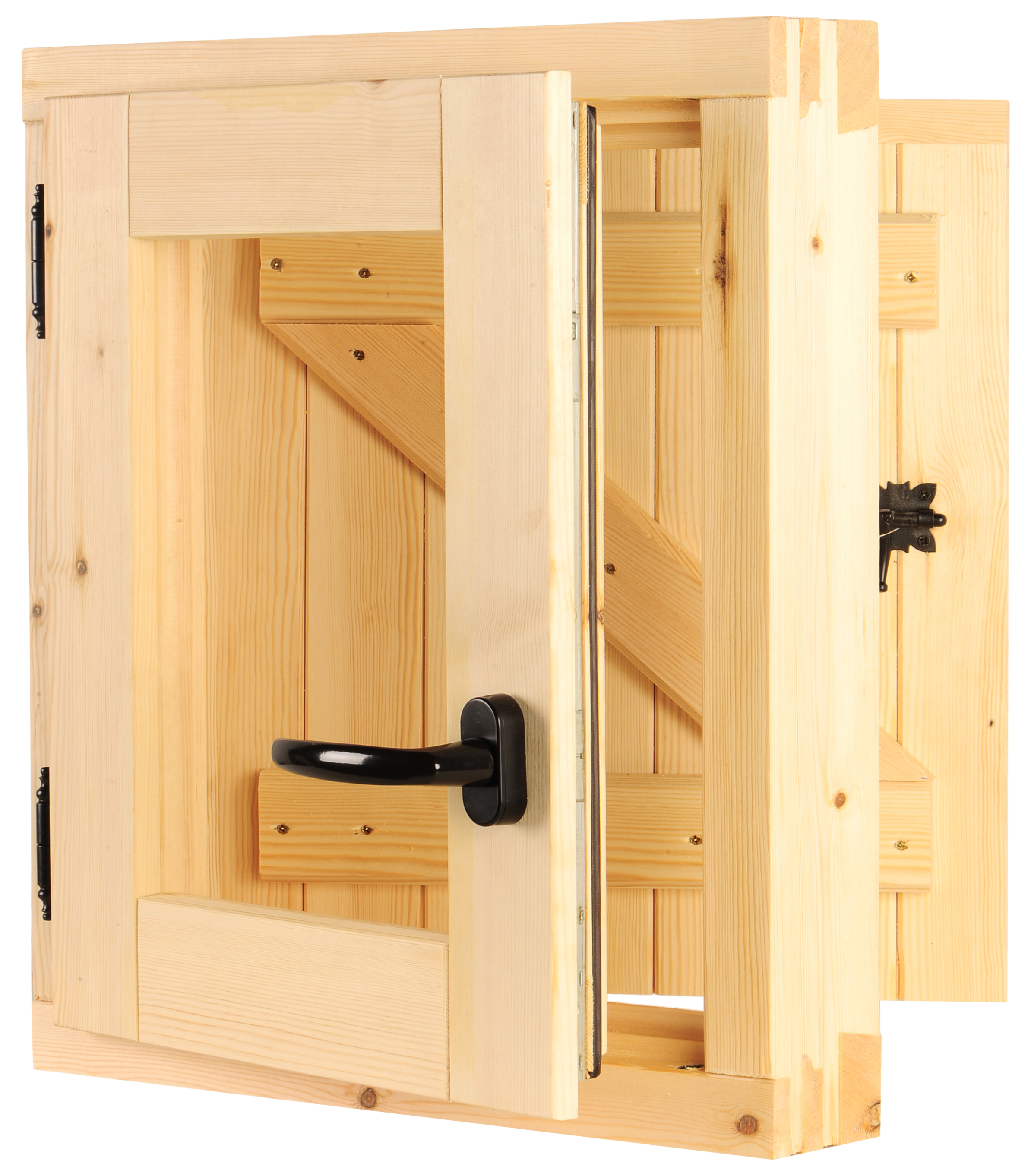 Ventana madera de pino practicable con postigo en Z de 60x80 cm(anchoxalto) - 5
