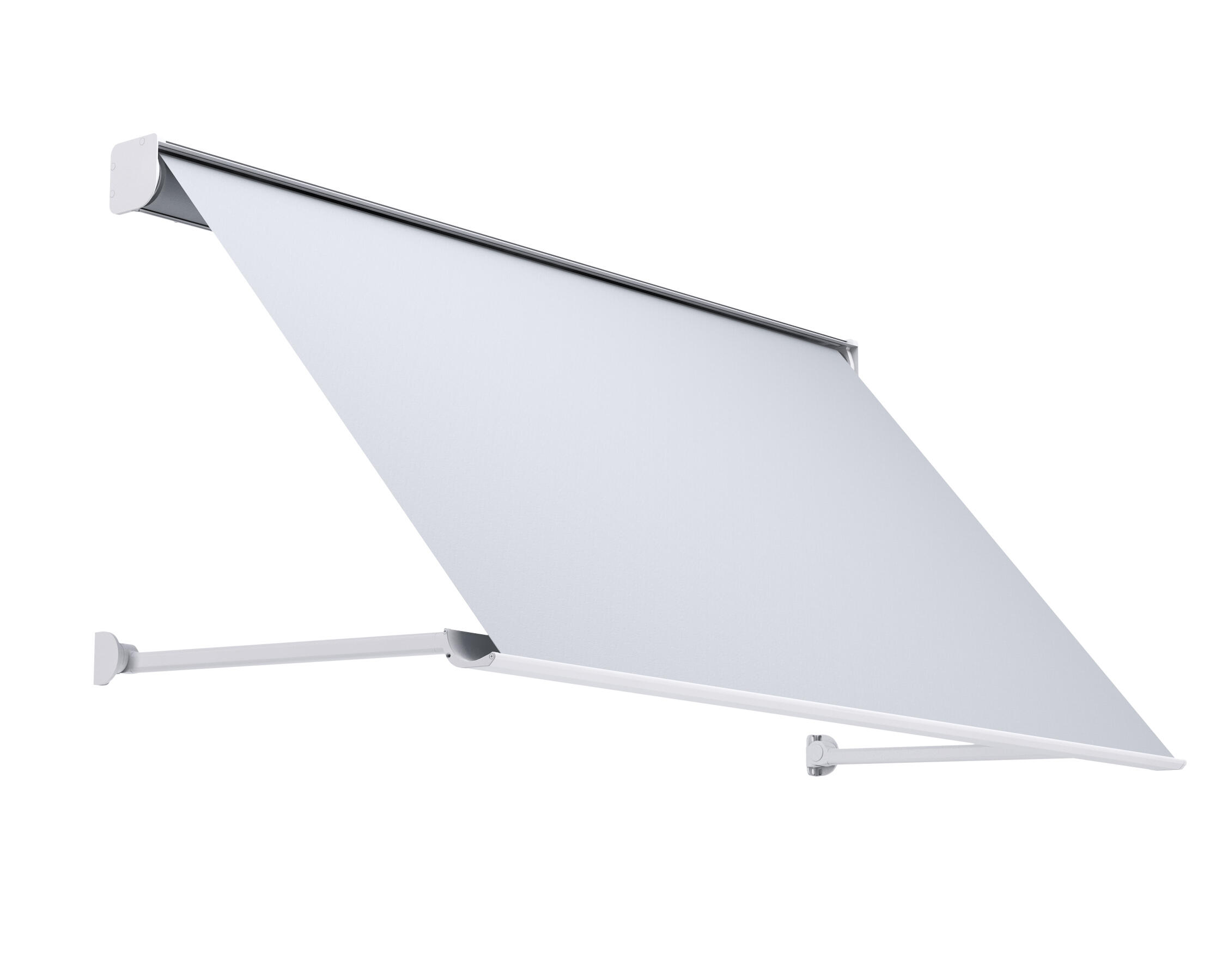 Toldo menorca brazo punto recto manual con cofre gris y tela gris 3x1m