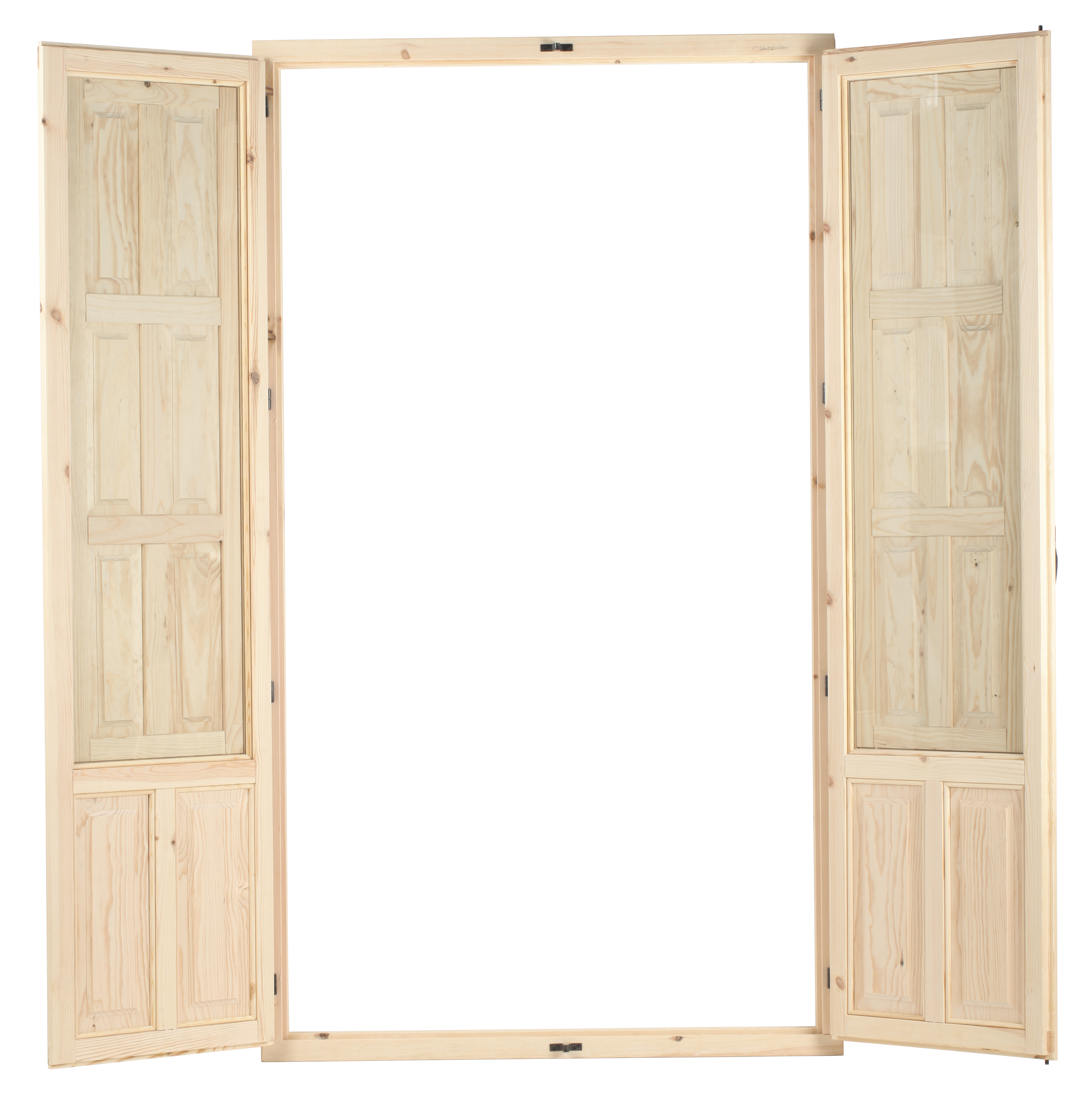 Balconera madera de pino basic practicable con postigo de 120x210cm(anchoxalto) - 4