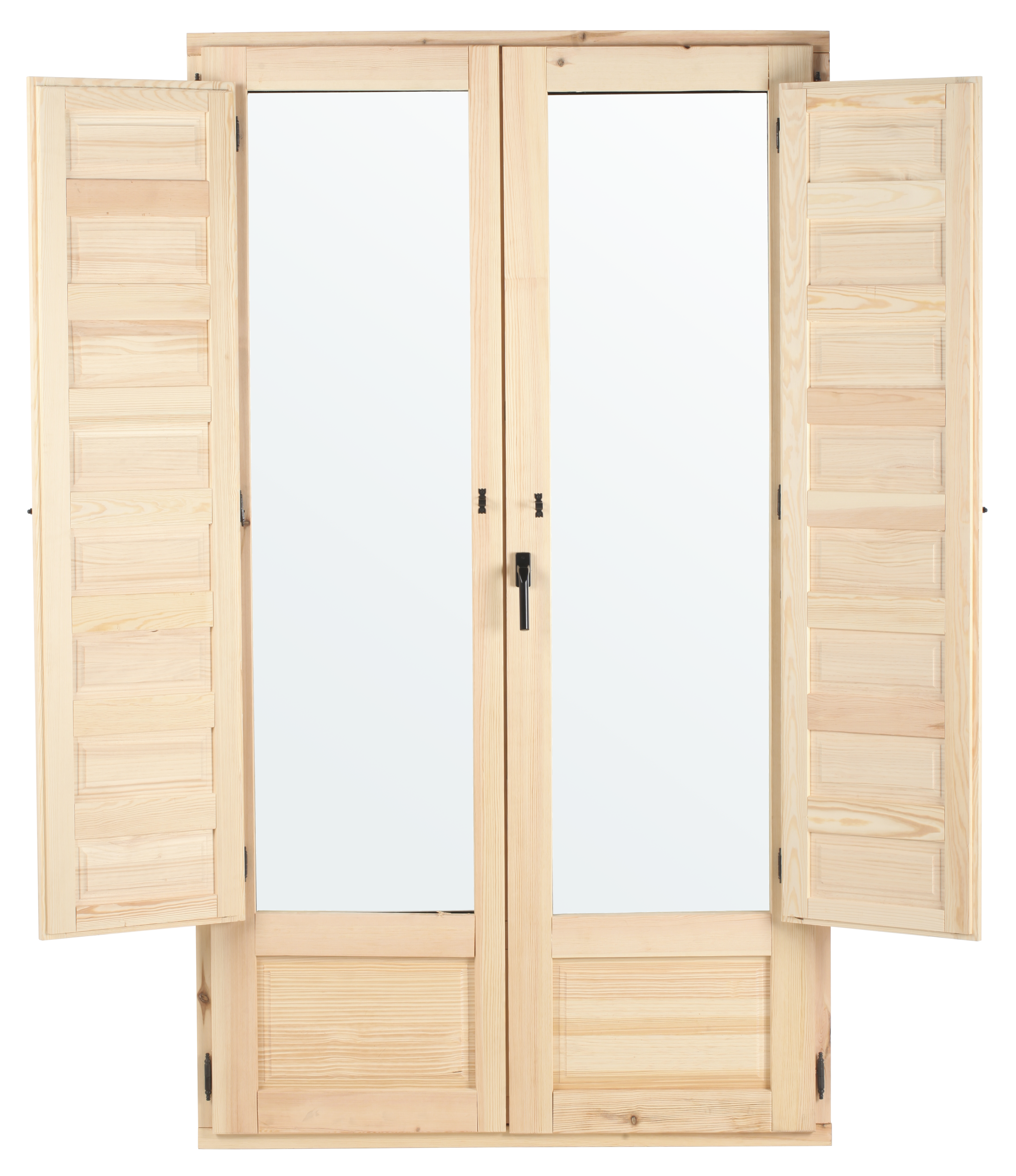 Balconera madera de pino line practicable con postigo de 120x210cm(anchoxalto) - 4