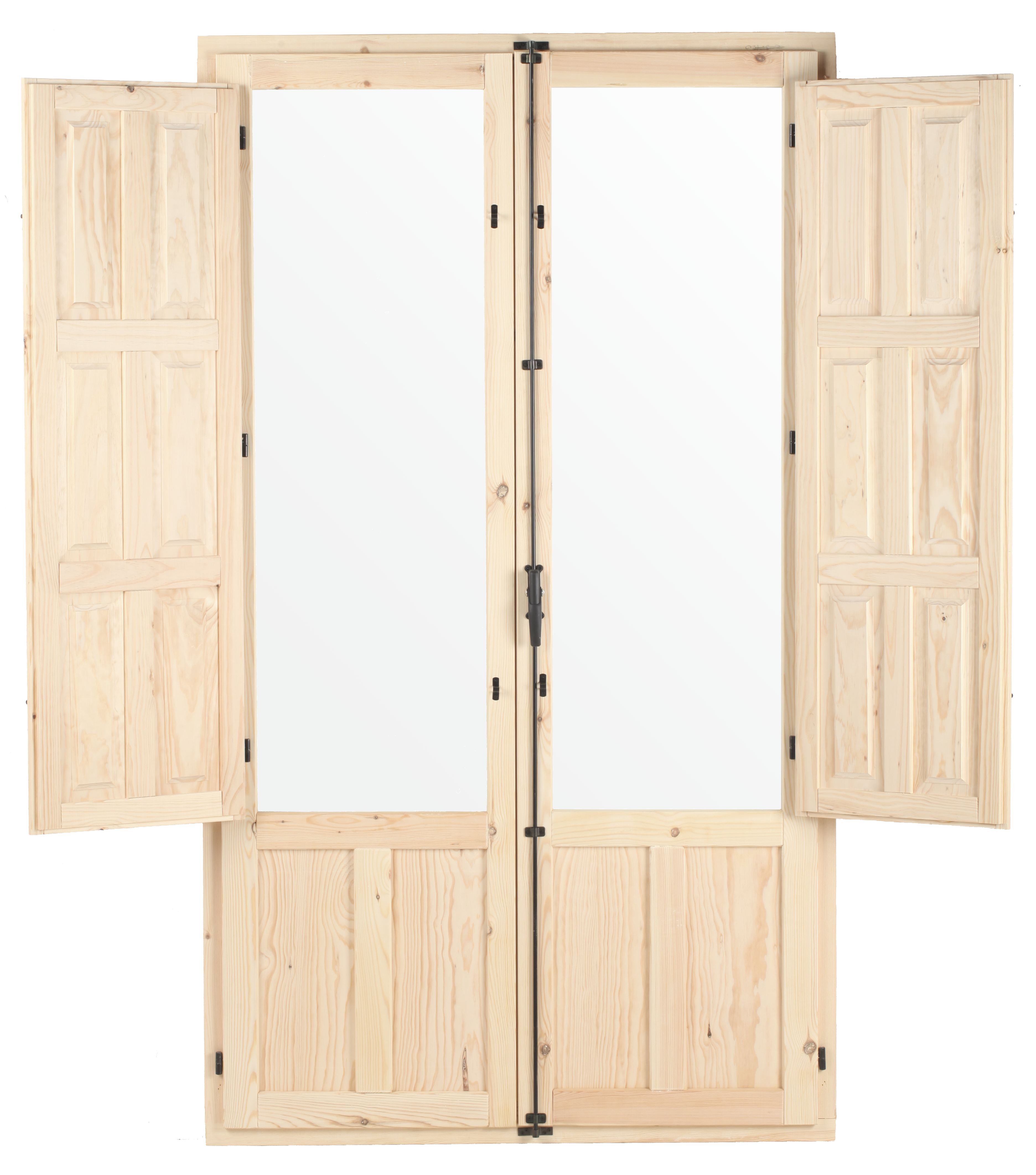 Balconera madera de pino basic practicable con postigo de 120x210cm(anchoxalto) - 3