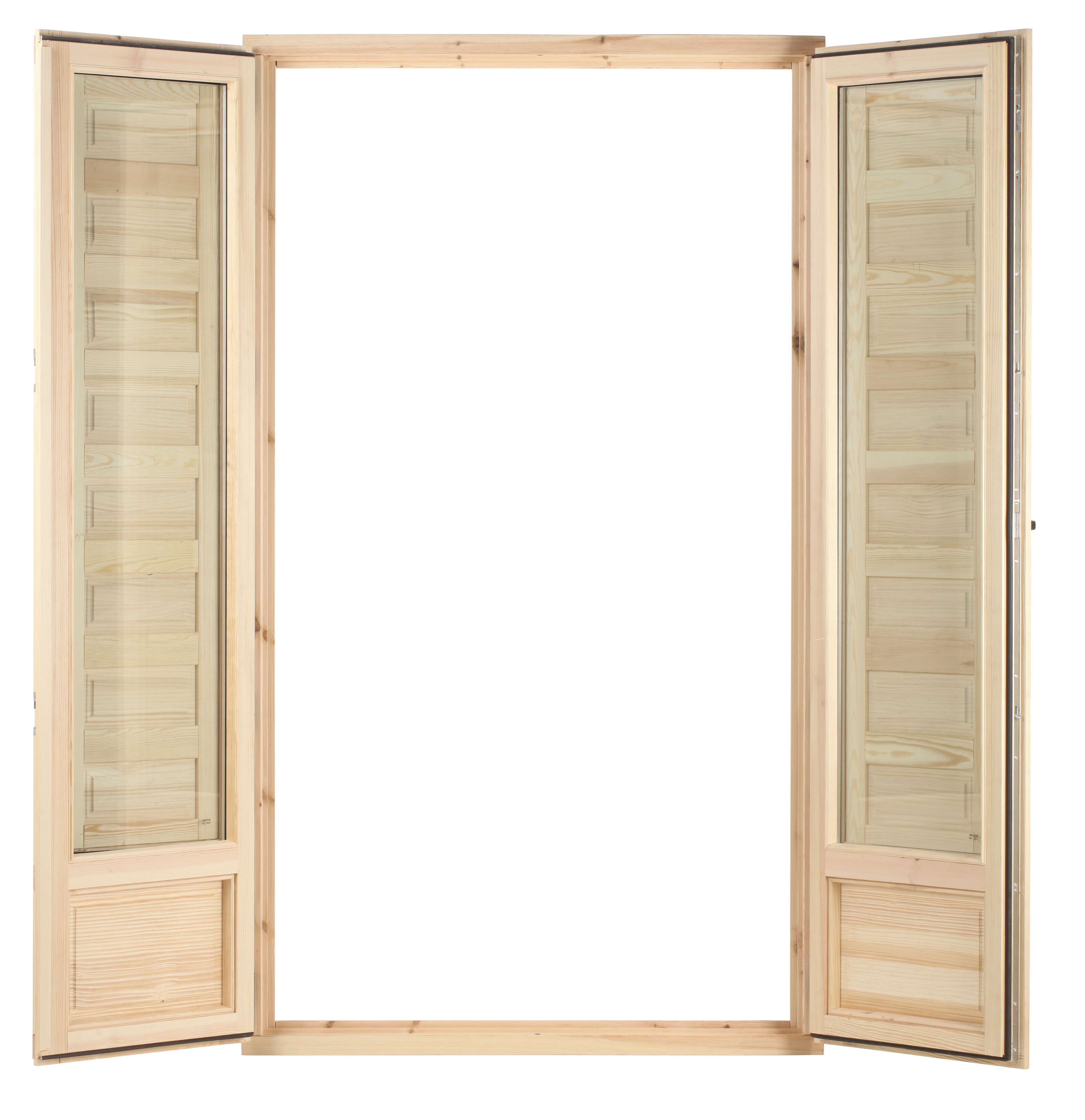 Balconera madera de pino line practicable con postigo de 120x210cm(anchoxalto) - 3