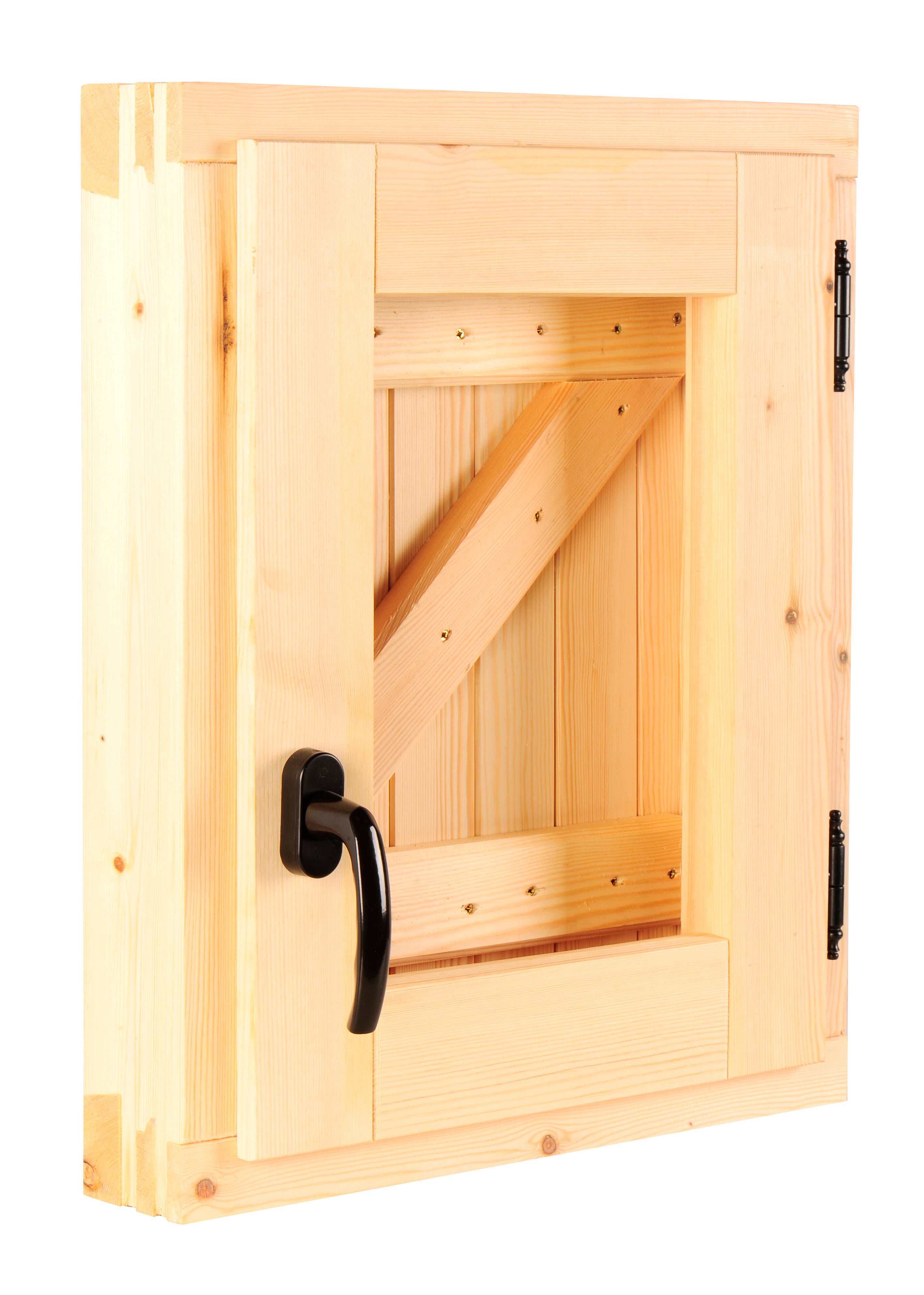 Ventana madera de pino practicable con postigo en Z de 50x60 cm(anchoxalto) - 2