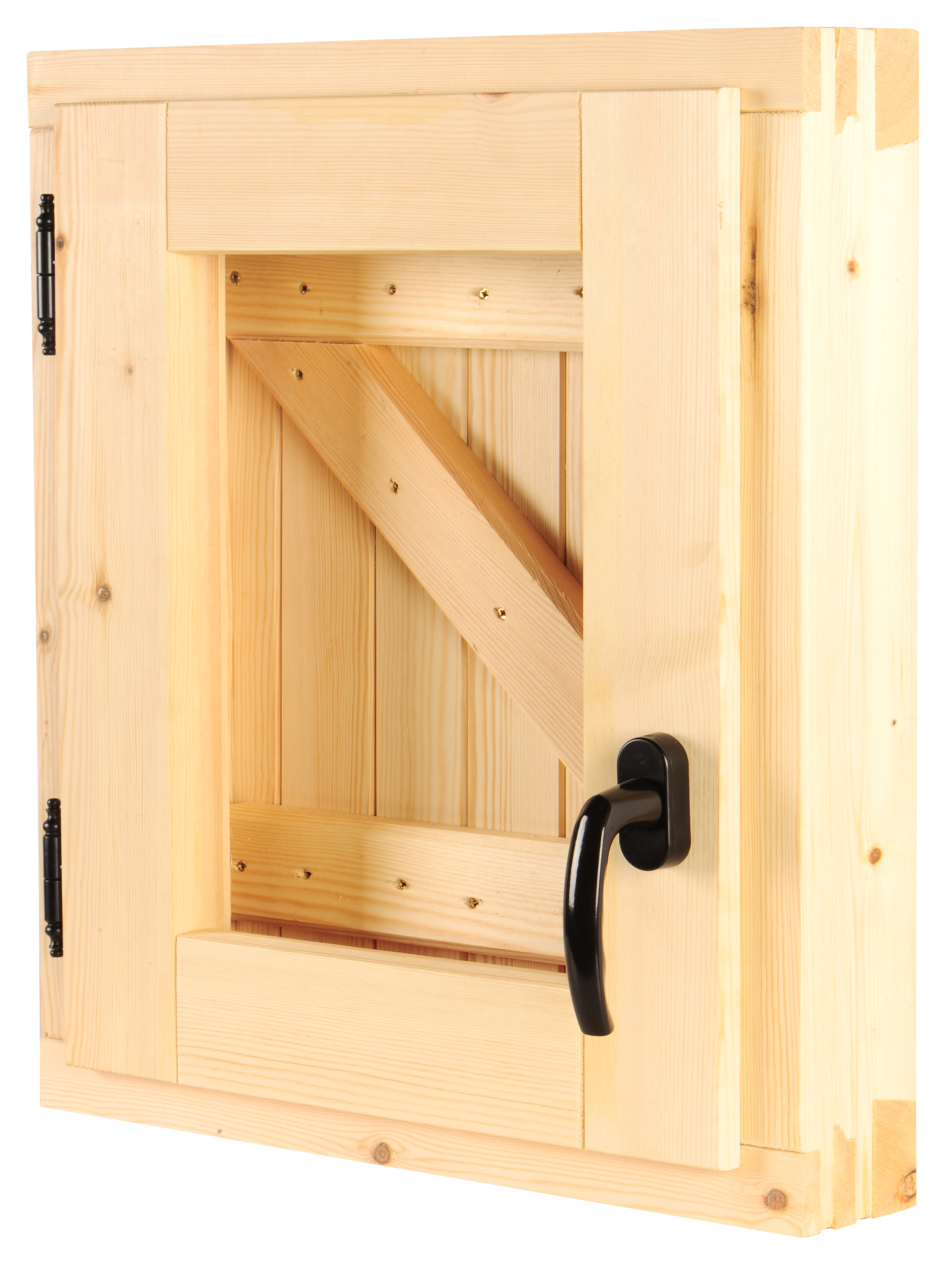 Ventana madera de pino practicable con postigo en Z de 60x80 cm(anchoxalto) - 2