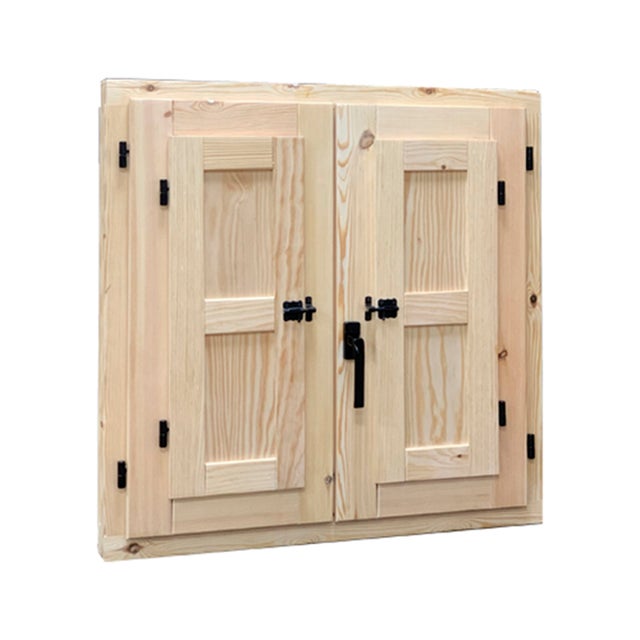 Ventana de madera practicable de 120x100 cm cristal doble climalit