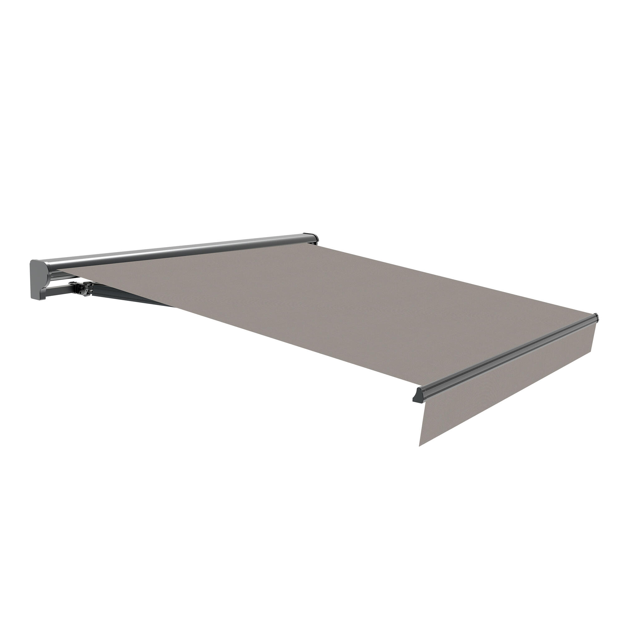 Toldo osaka brazo extensible motorizado semicofre color gris y tela gris 4,75x3m