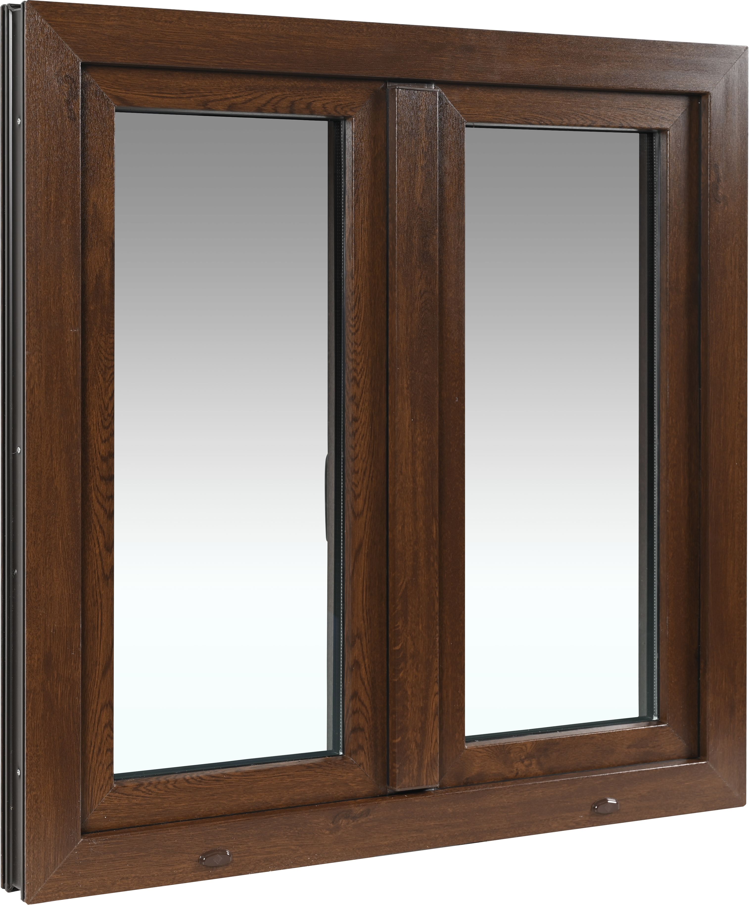 Ventana pvc nogal oscilobatiente 100x100 cm