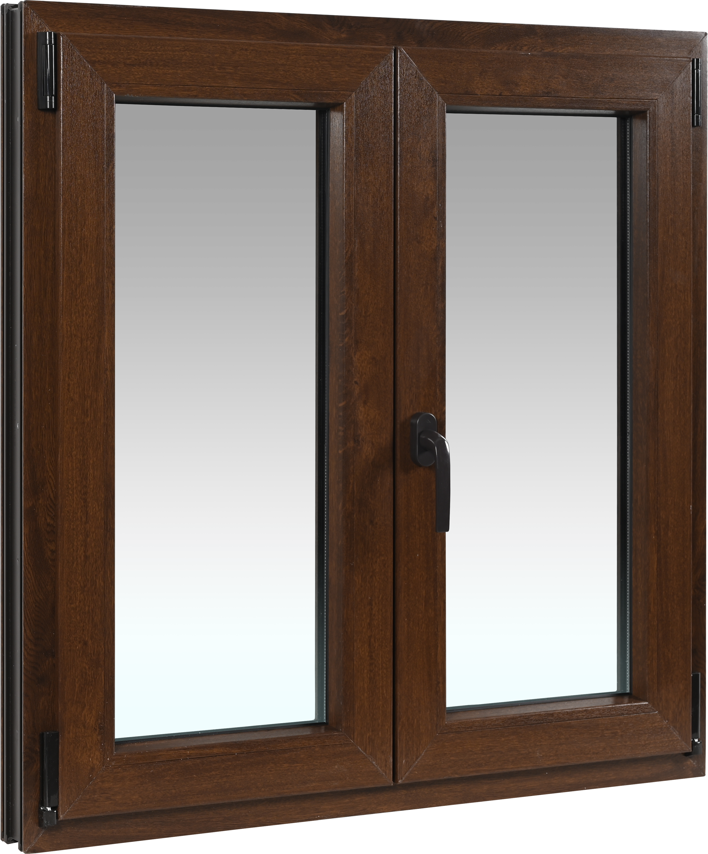 Ventana pvc artens nogal oscilobatiente 100x100 cm