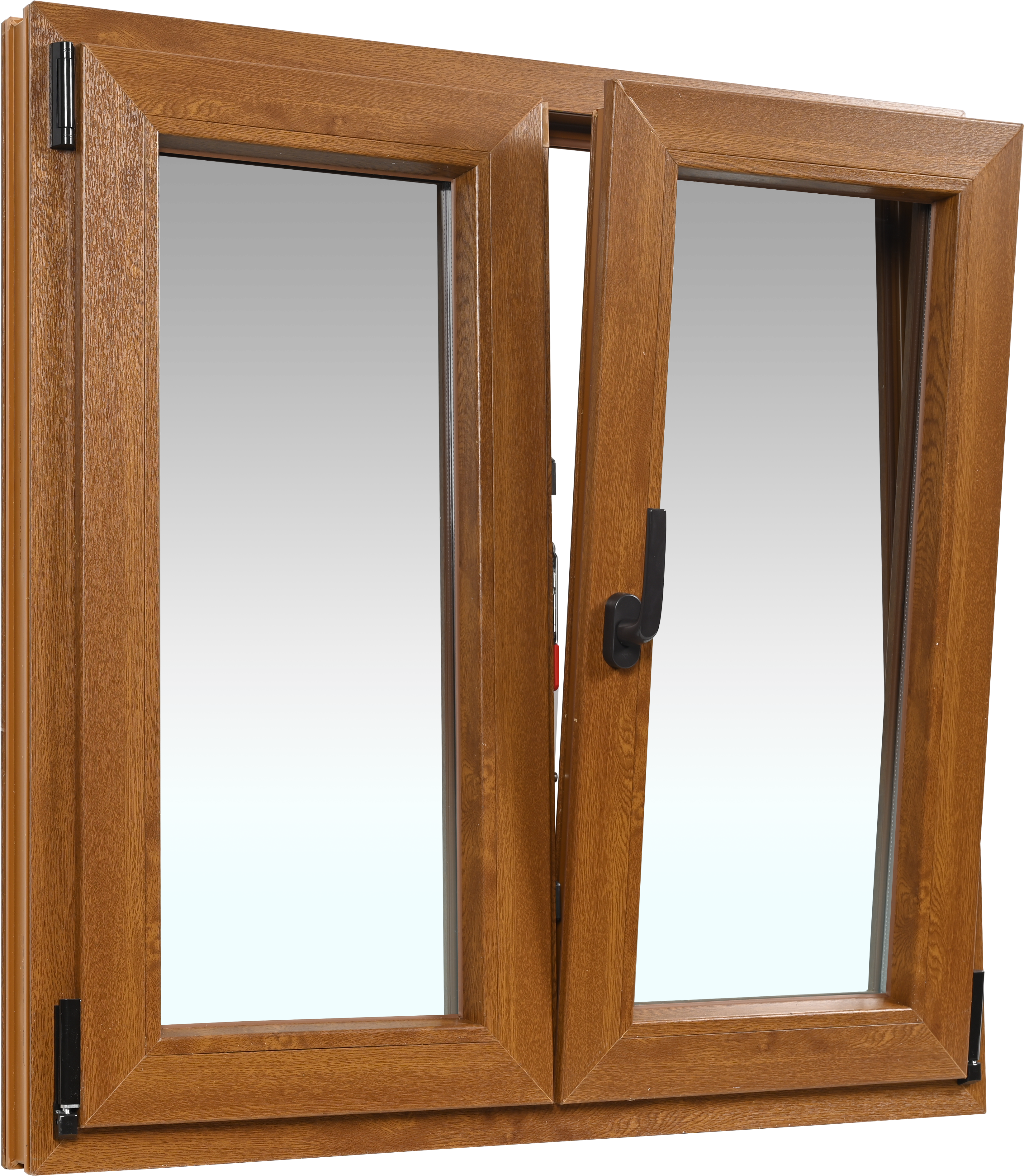 Ventana pvc artens roble oscilobatiente 100x100 cm