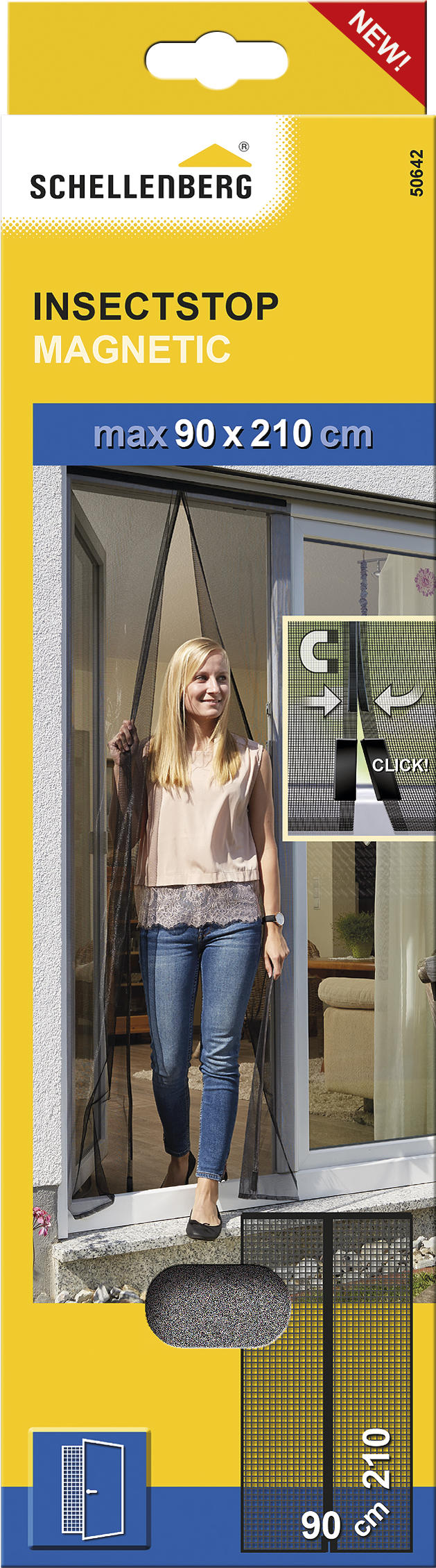 Rede mosquiteira para porta janela MAGNÉTICA 90X210CM ANTRACITE - 3