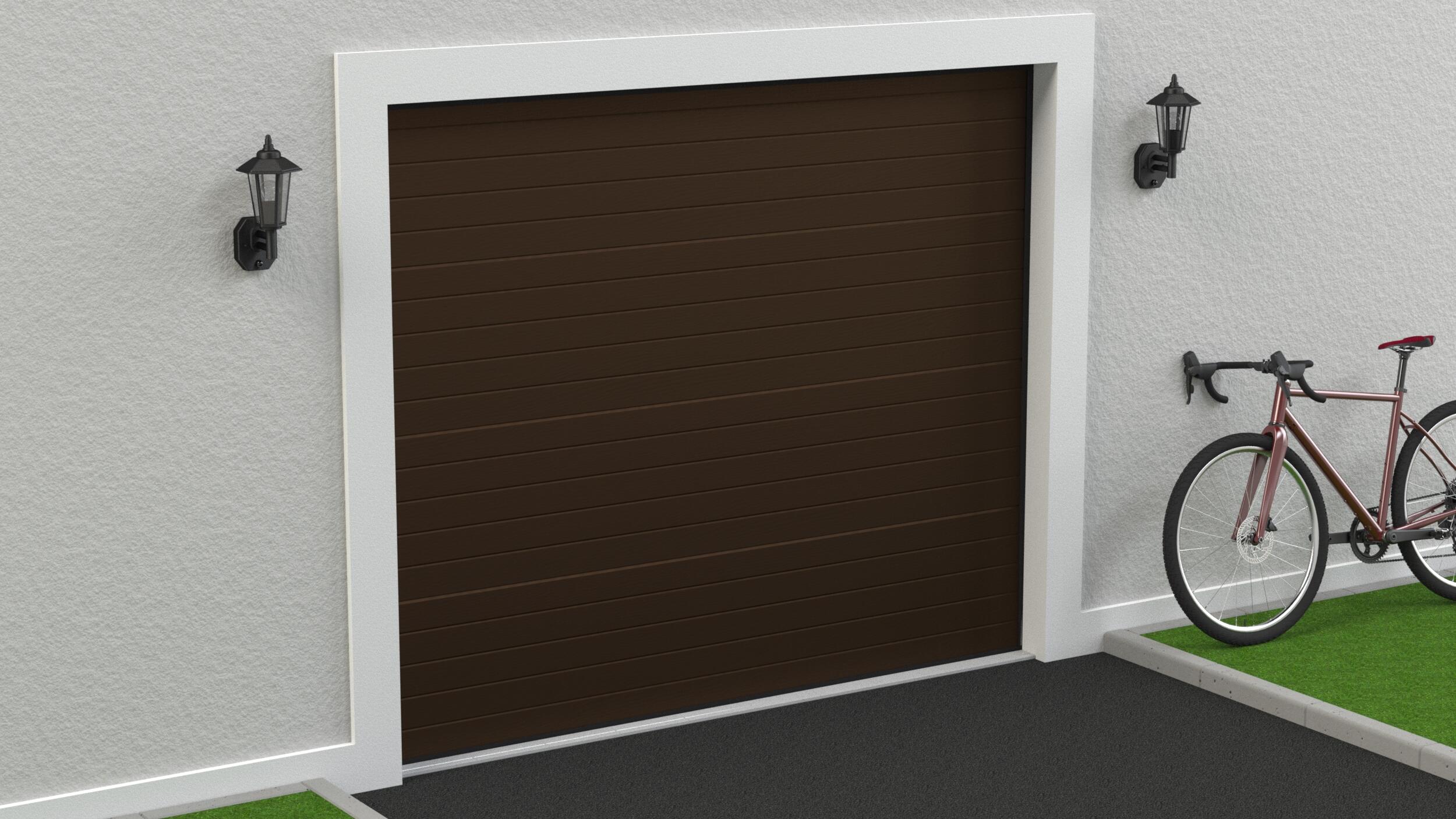 Puerta garaje seccional motorizada ral 8014 250x212,5