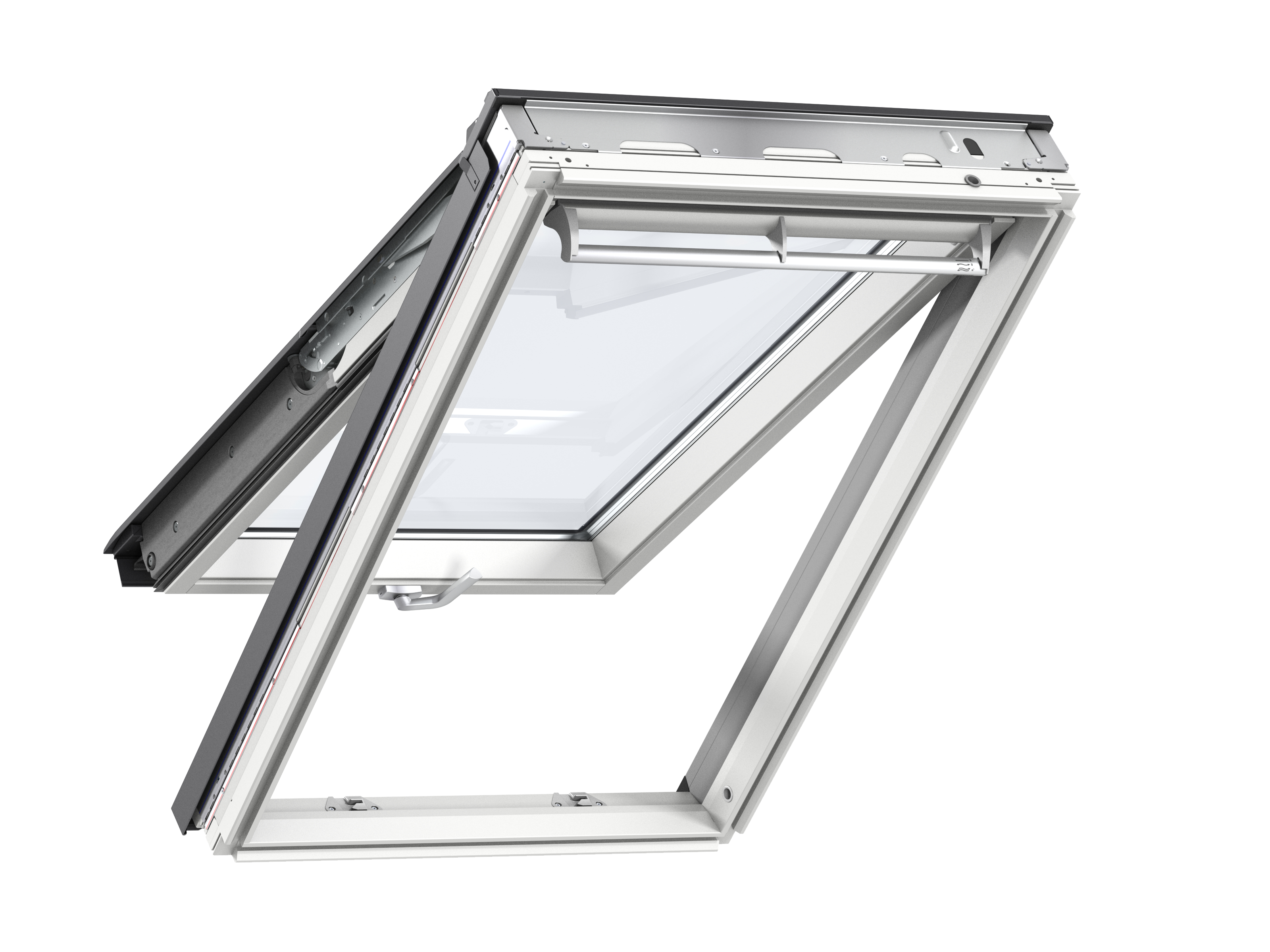 Ventana de techo madera blanco gmk080068 proyectante manual de 78x140 cm