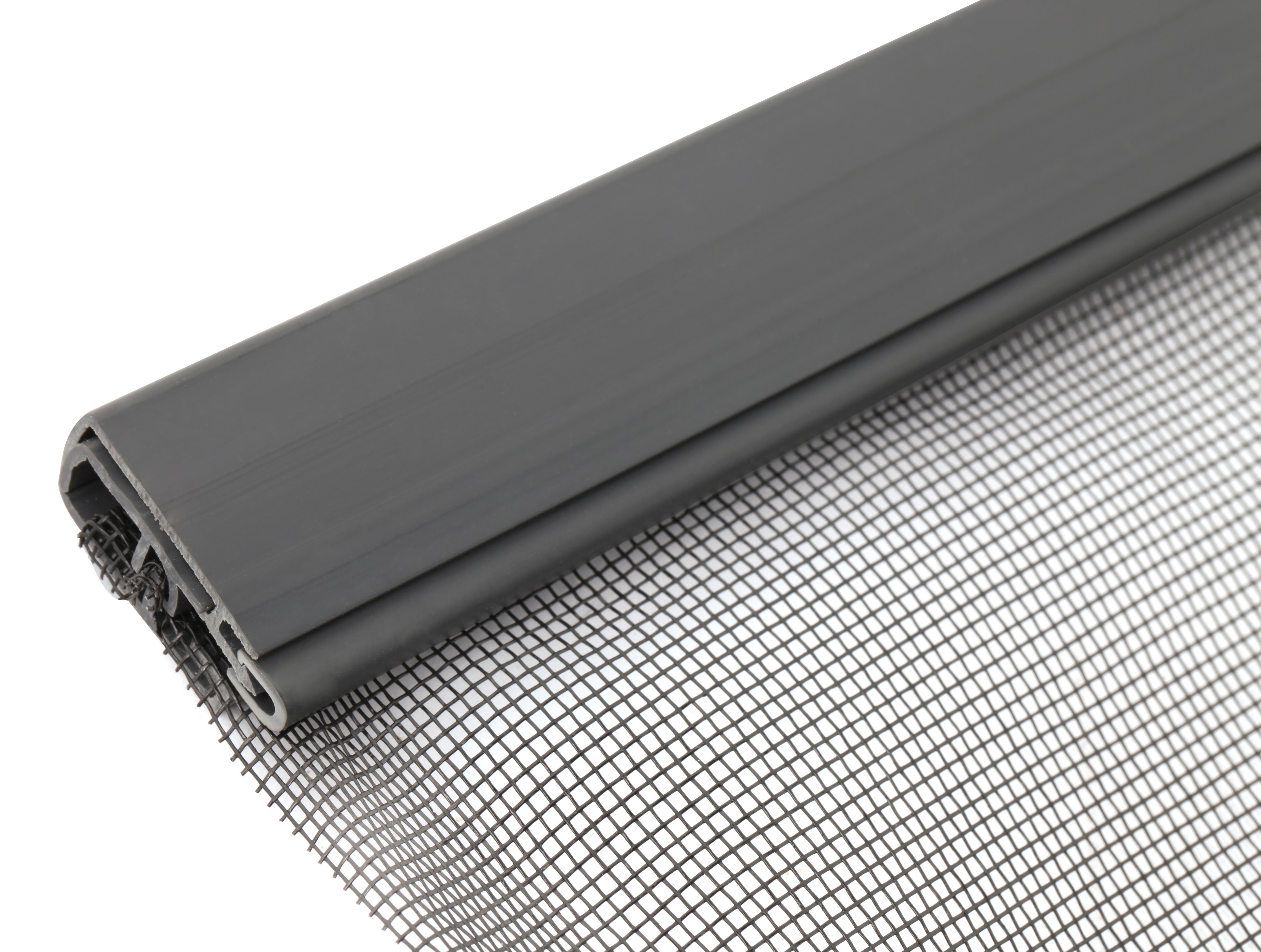 Mosquitera cortina puerta extensible aluminio blanco  tela poliester 70-95x220cm - 6