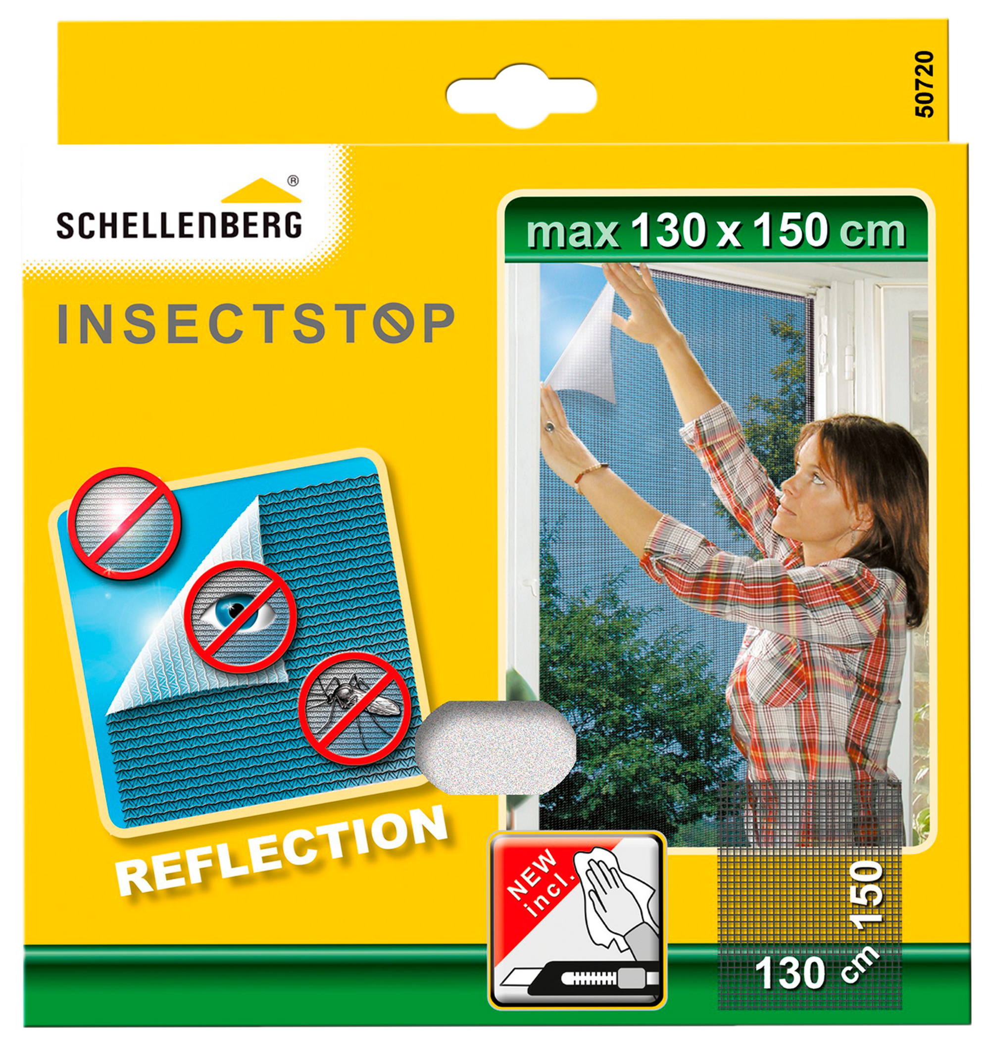 Tela de mosquitera poliester gris adhesiva 130x150cm recortable gris para ventana - 4