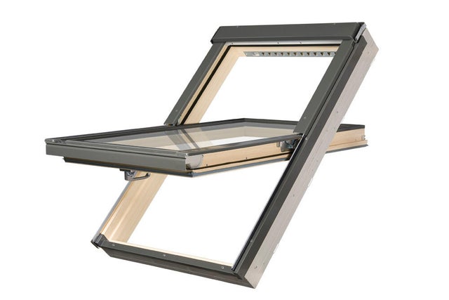 Janela de sótão manual FAKRO BASCULANTE PVC PINHO PTP-VU3 114X140CM
