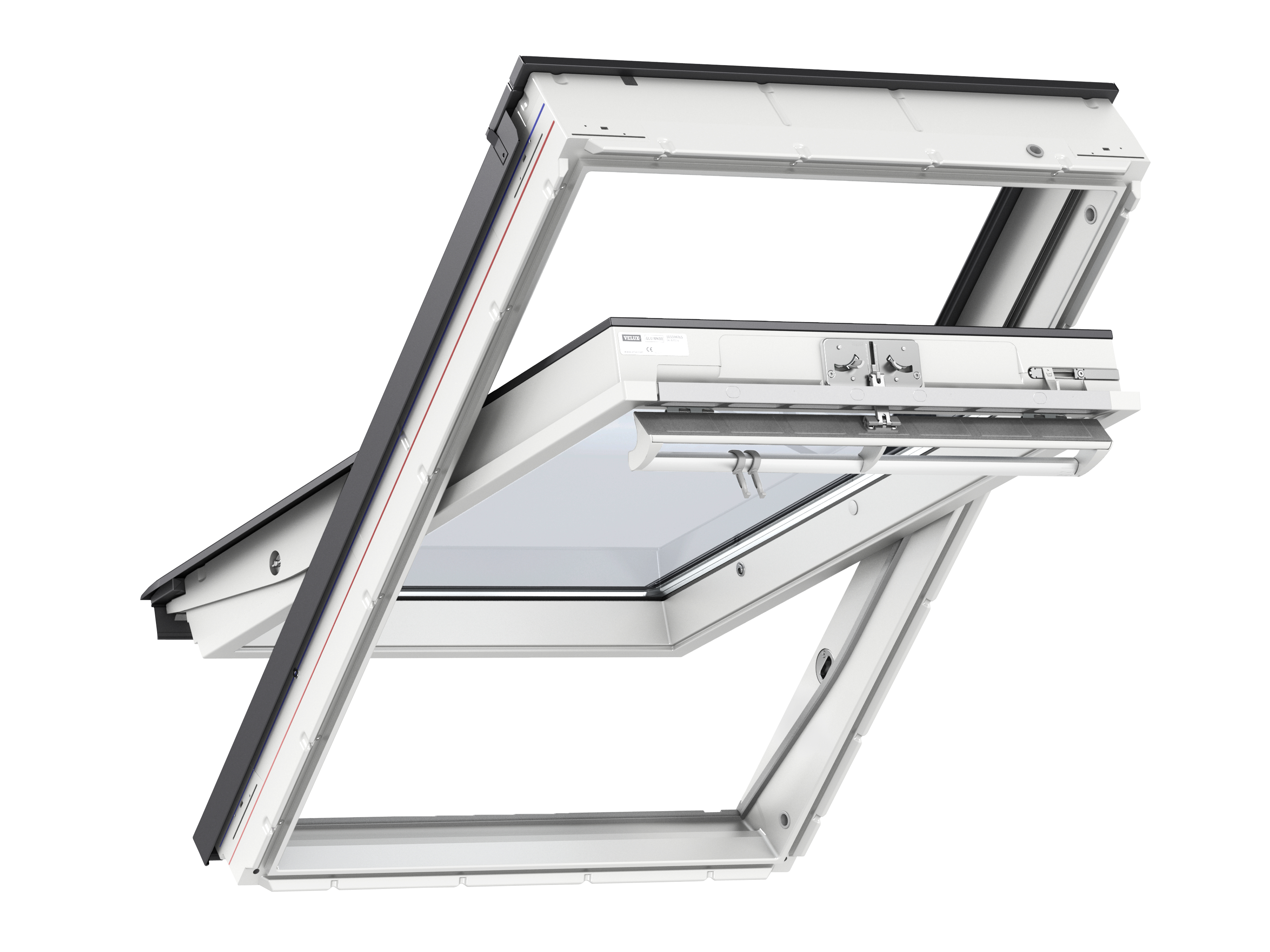 Ventana de techo de vidrio blanco ggumk040076 por rotación manual de 78x98 cm