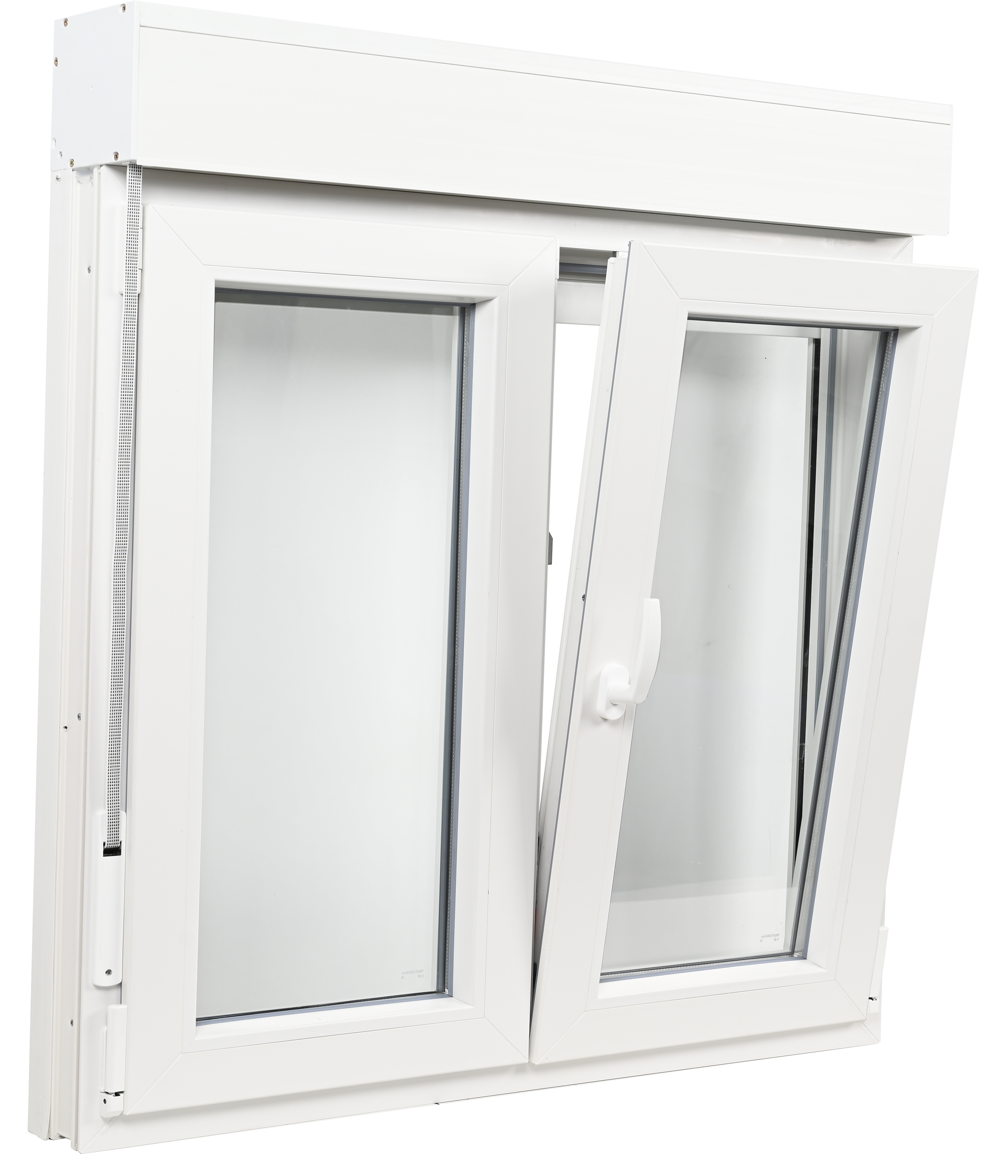 Ventana PVC 120x115cm oscilobatiente blanca doble acristalamiento transparente 4/16/4 bajo emisivo con persiana - 9