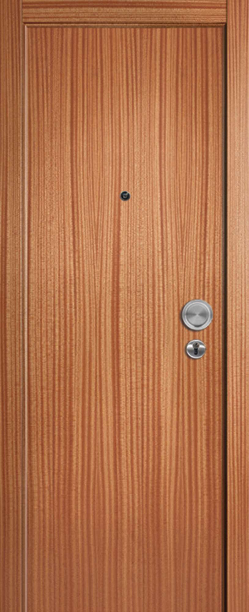 Puerta de entrada blindada serie 3P liso sapelly / interior liso  roble apertura izquierda 205x86cm - 7
