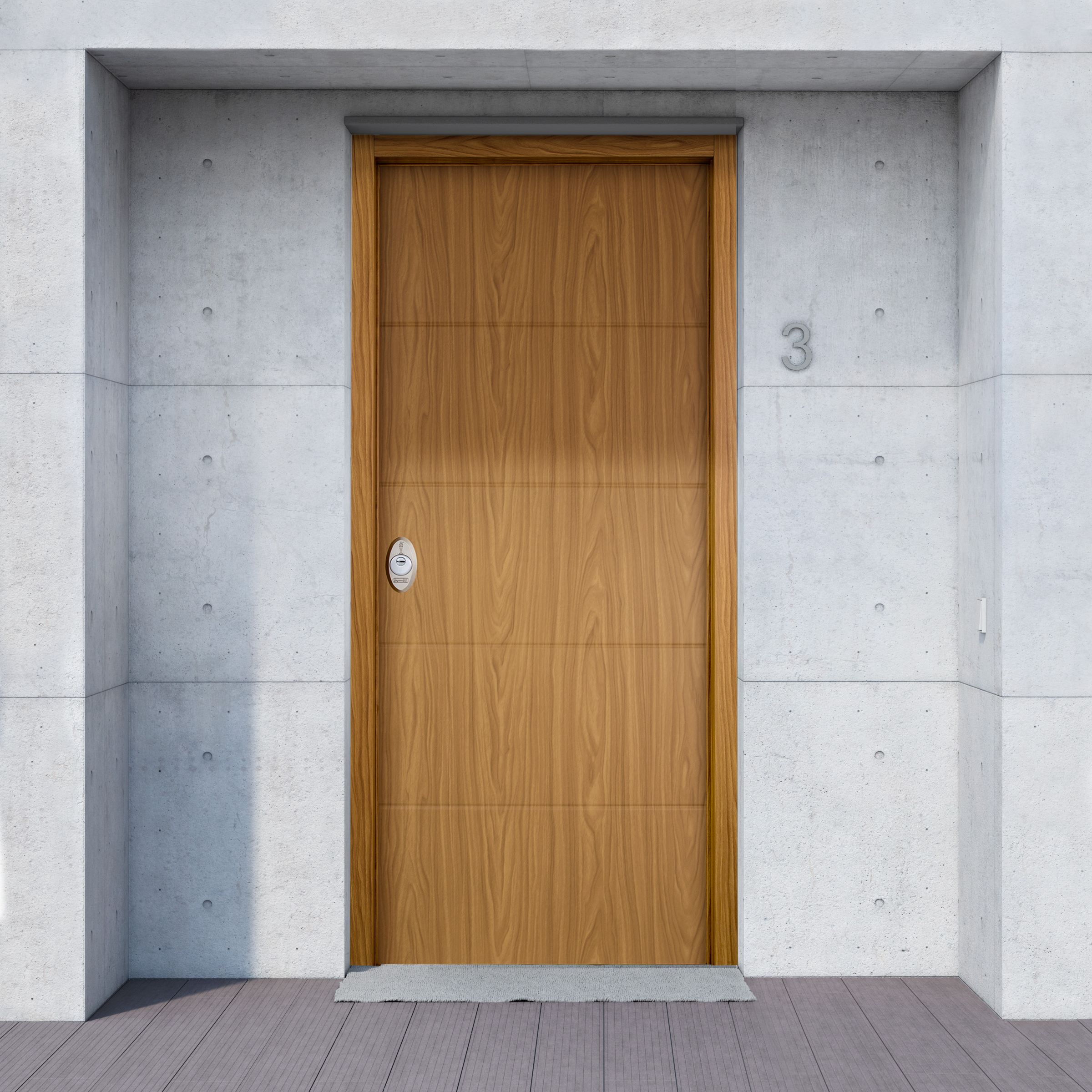 Puerta de entrada acorazada serie V fresada roble / interior liso roble apertura derecha 206x89cm - 2