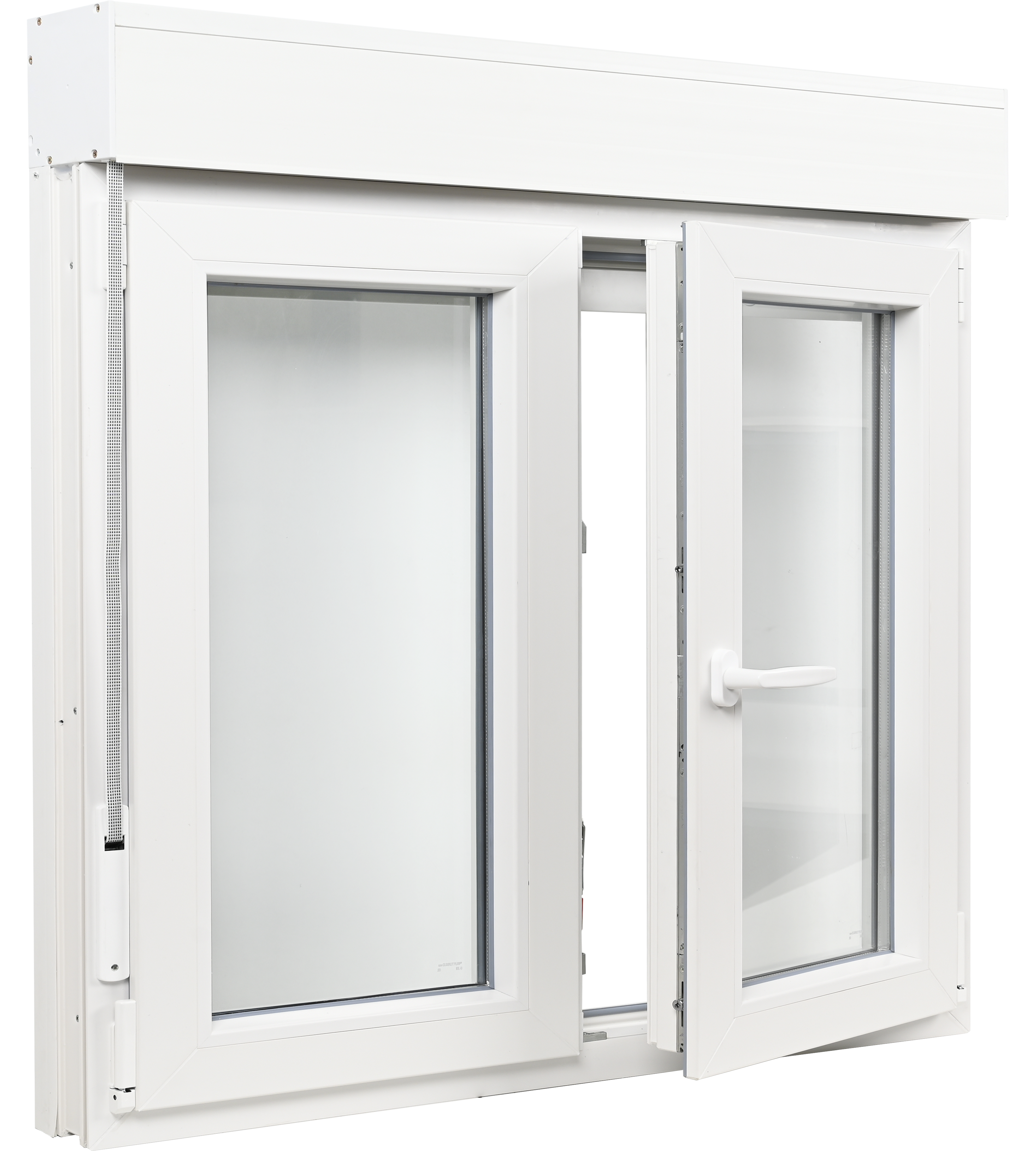 Ventana PVC blanca oscilobatiente con persiana de 140X135 cm - 7
