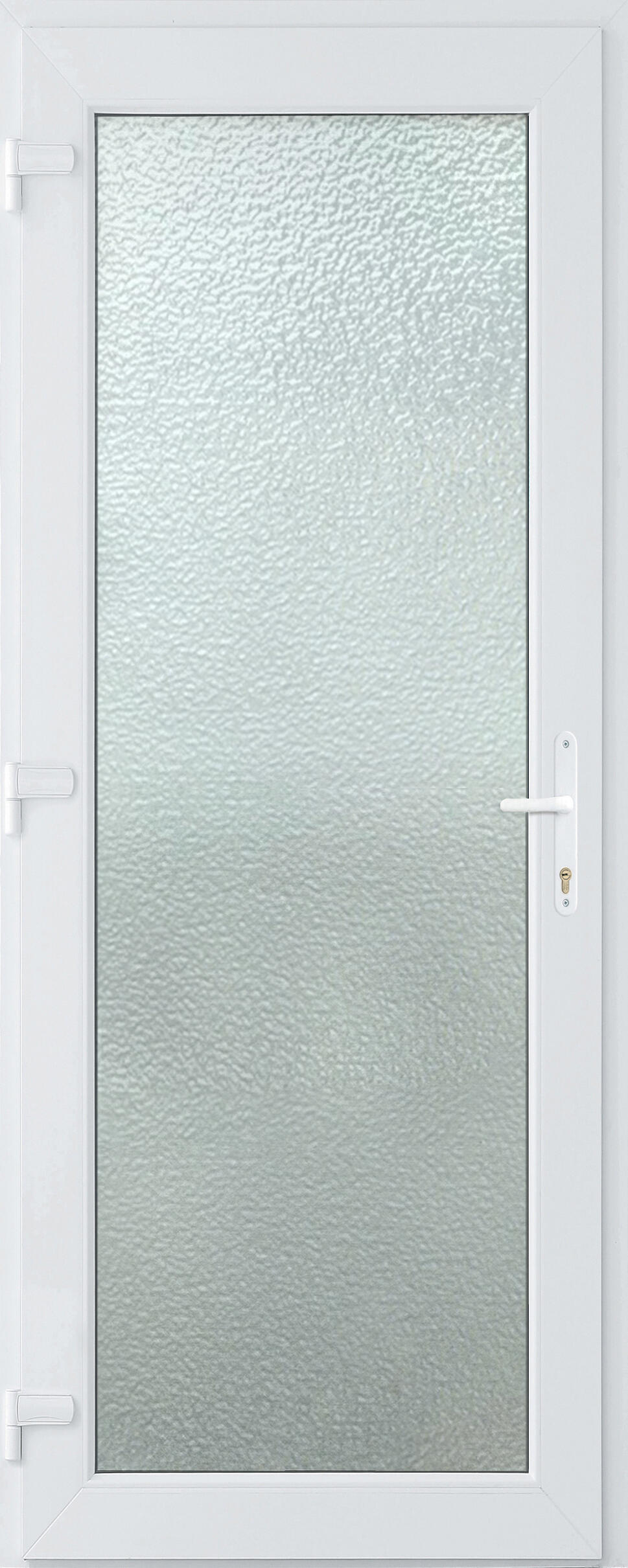 Puerta de entrada serie Basic pvc Mallorca cristal mate diseño liso color blanco apertura derecha 200x80cm - 11