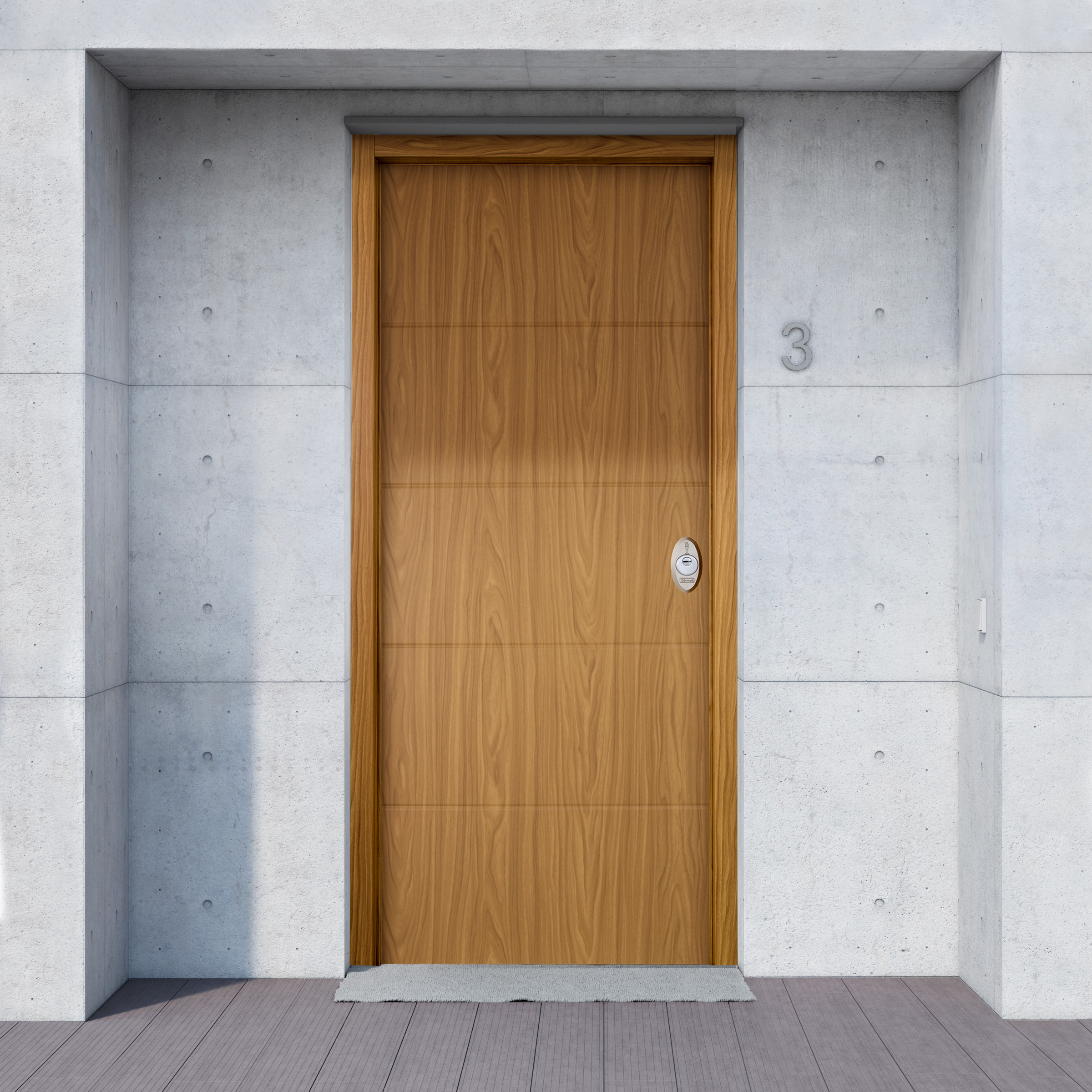 Puerta de entrada acorazada serie V fresada roble / interior liso roble apertura izquierda 206x89cm - 2