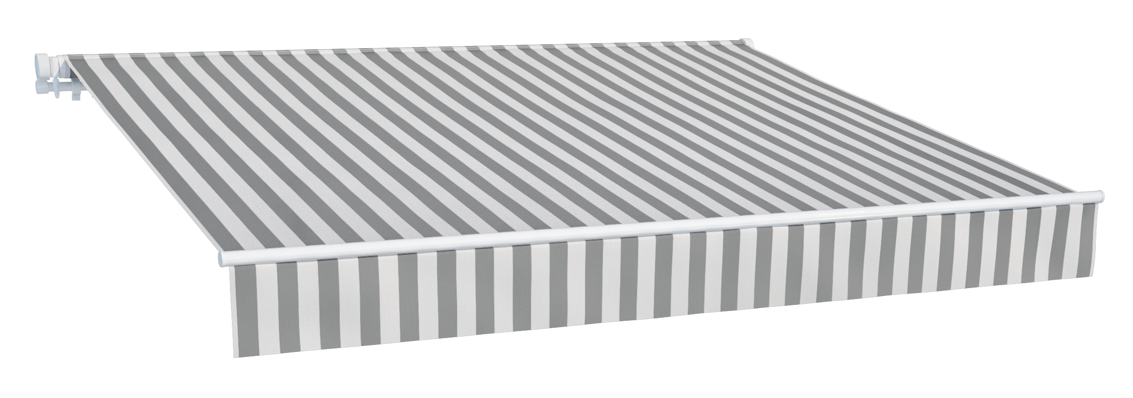 Toldo manual sem caixa branco 3.95x3 m às riscas branco;cinzento Naterial Calima - 3
