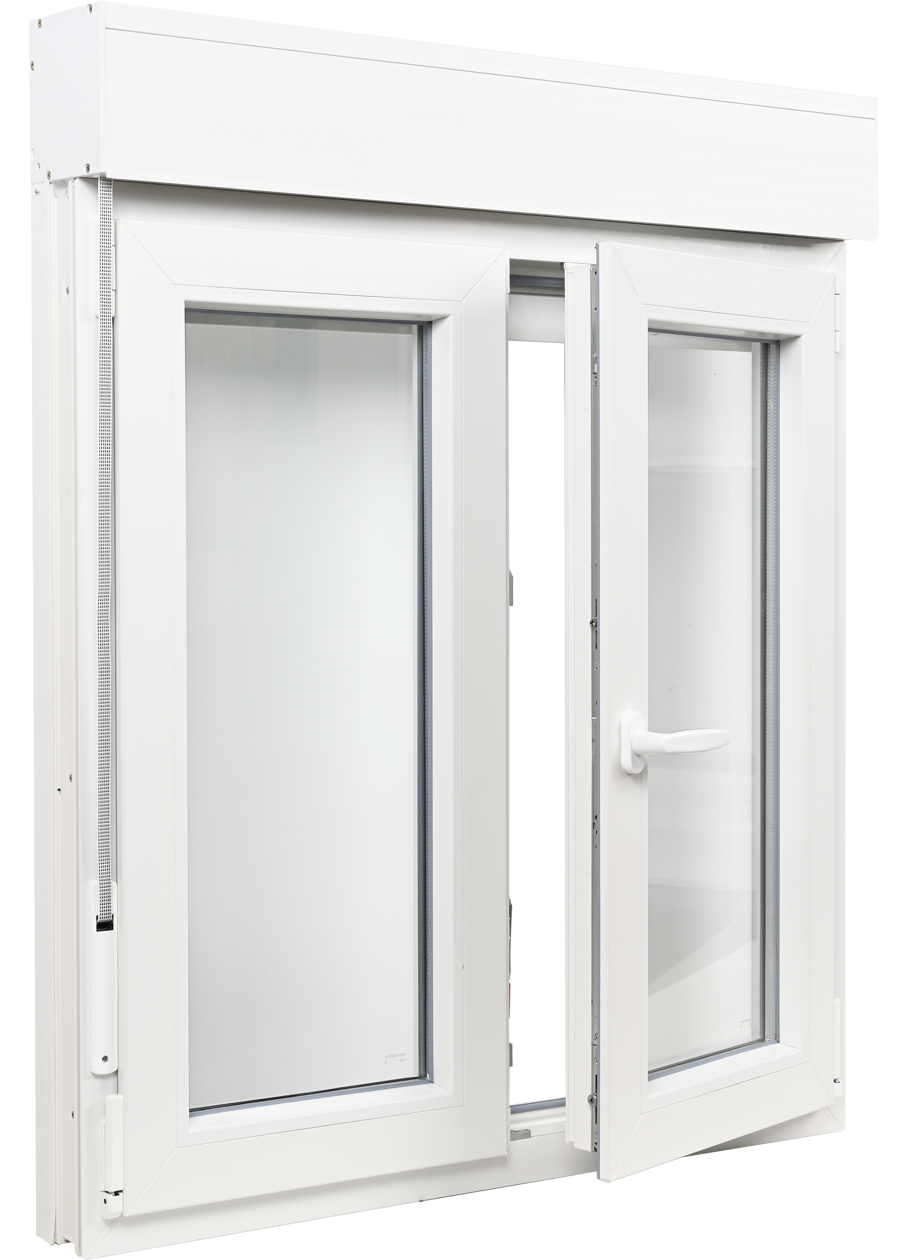Ventana PVC blanca oscilobatiente con persiana de 120X135 cm - 7