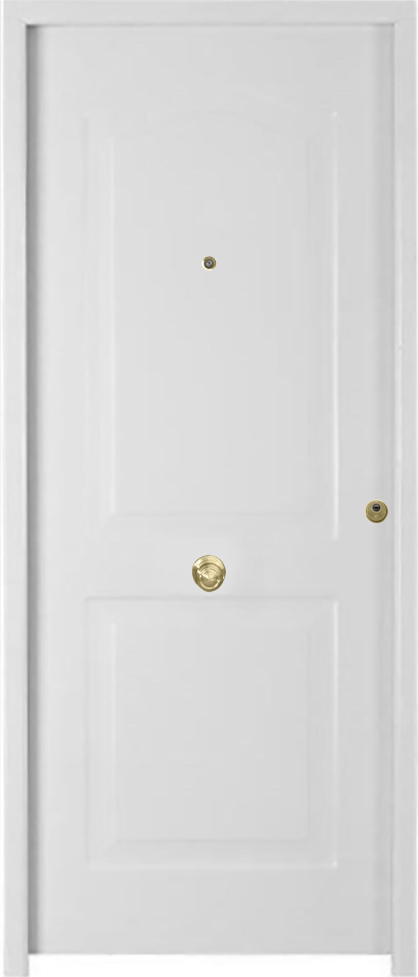 Puerta de entrada metálica serie Saga semiprovenzal blanco /interior semiprovenzal blanco apertura izquierda 210x90cm - 3