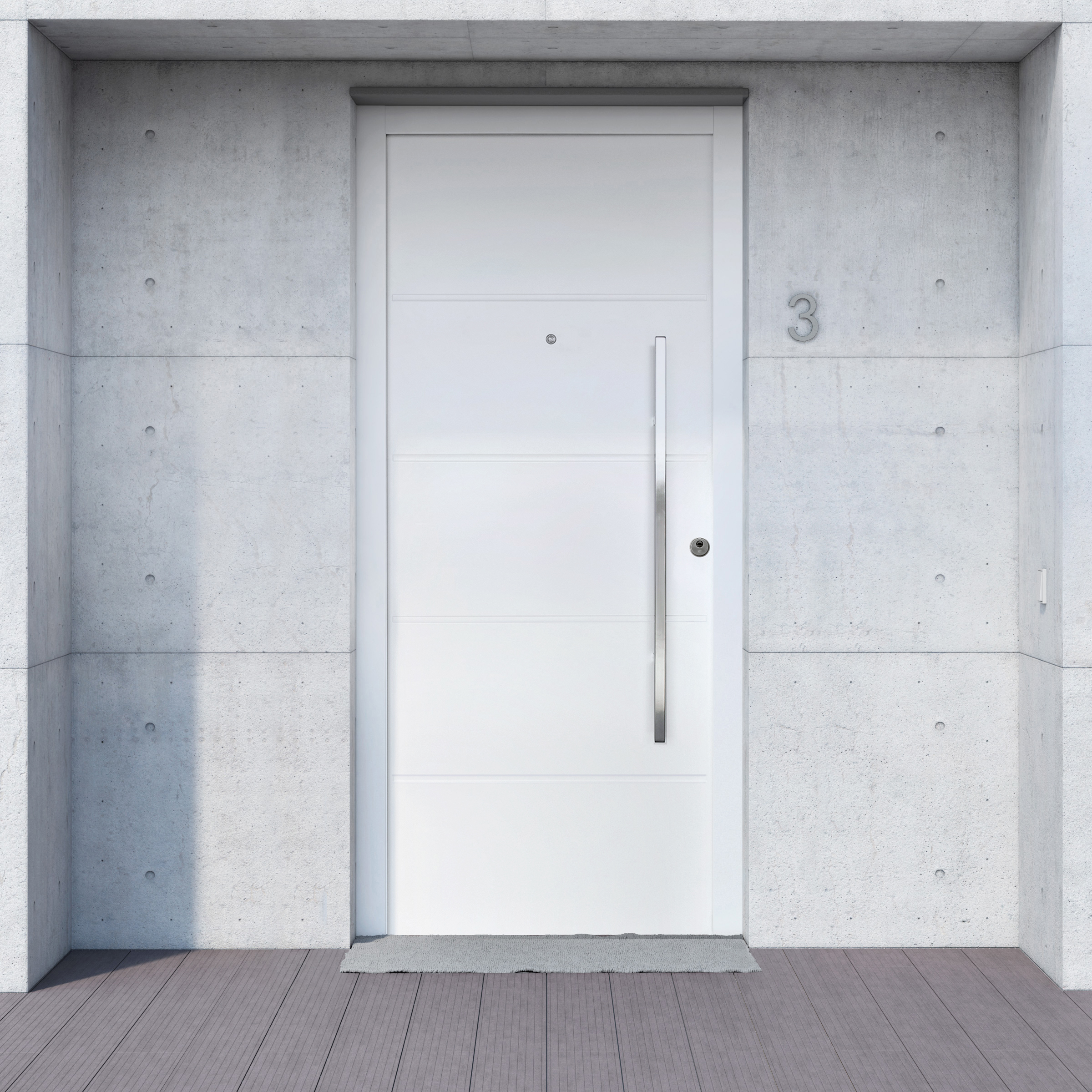 Puerta de entrada metálica saga cintia izquierda blanco de 90x210 cm