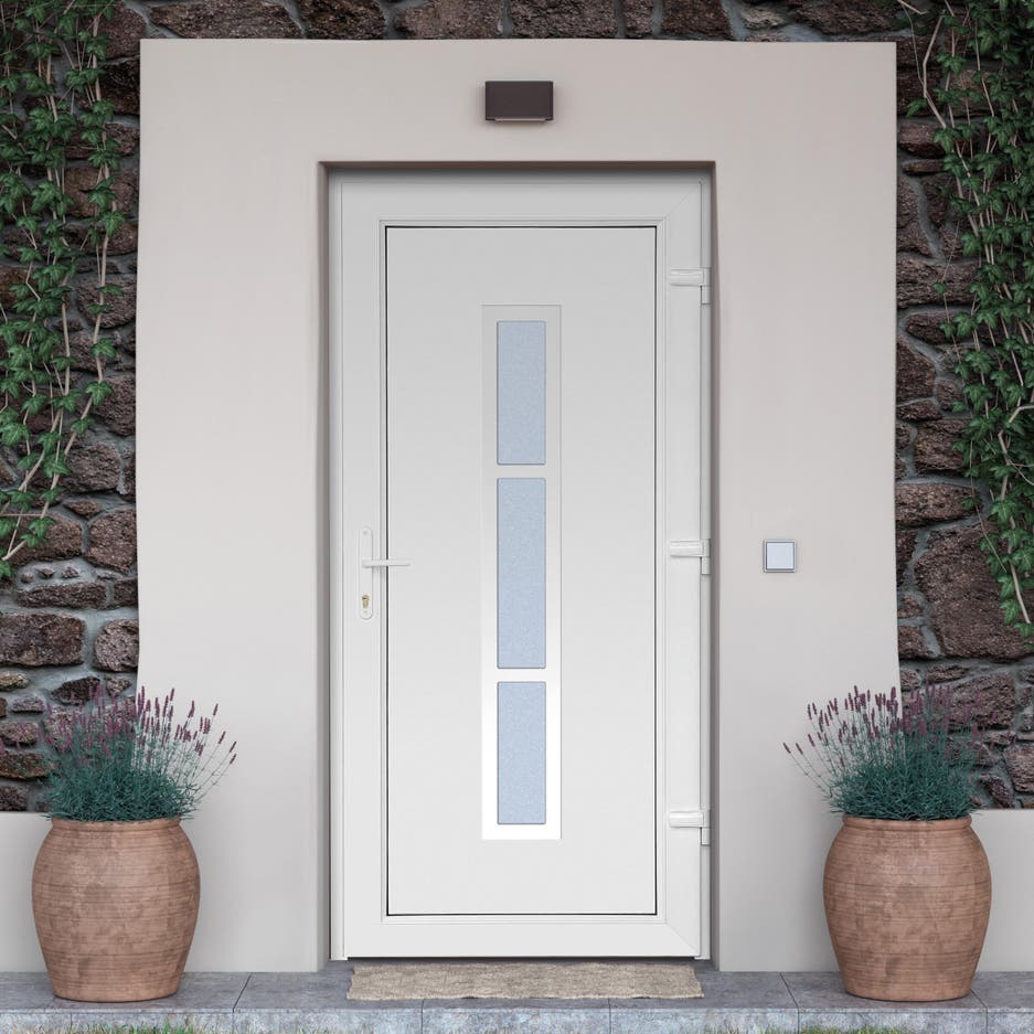 puerta de entrada pvc alabama diseño rústico blanco