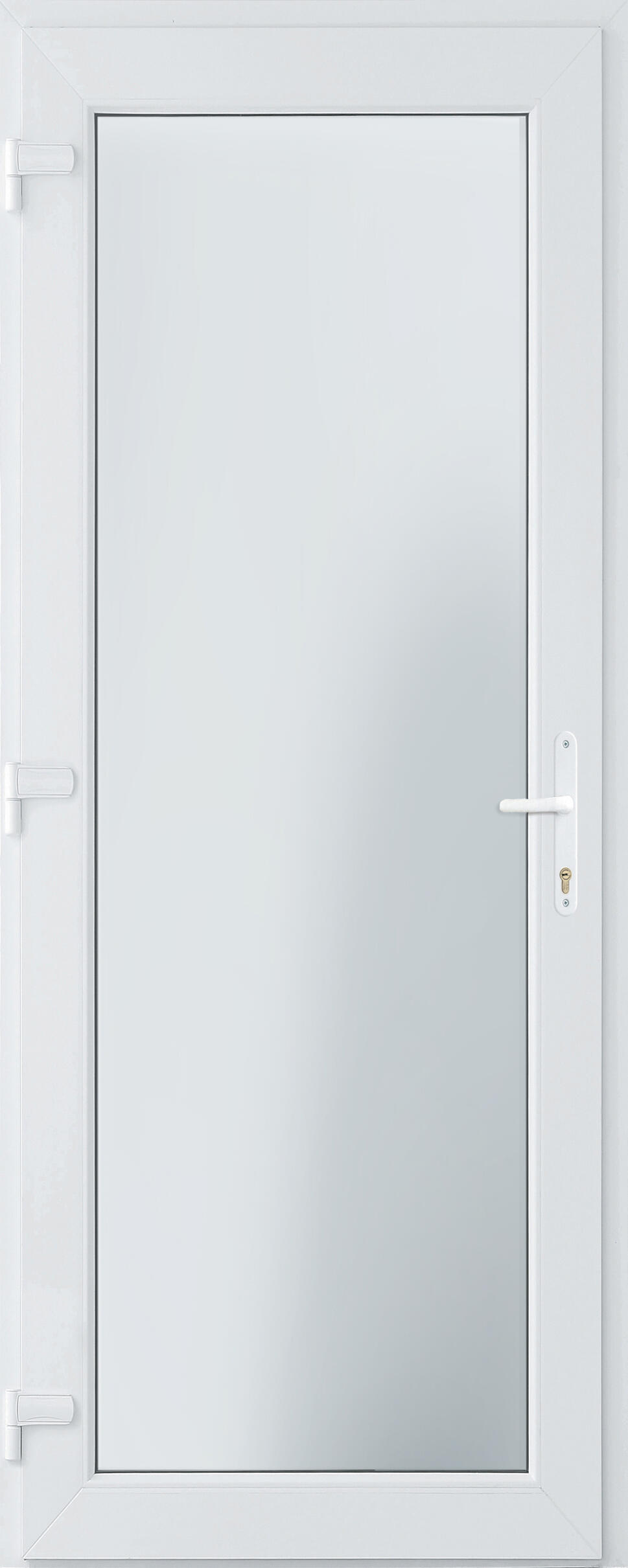 Puerta de entrada serie Basic pvc Menorca cristal transparente diseño liso color blanco apertura izquierda 200x80cm - 16