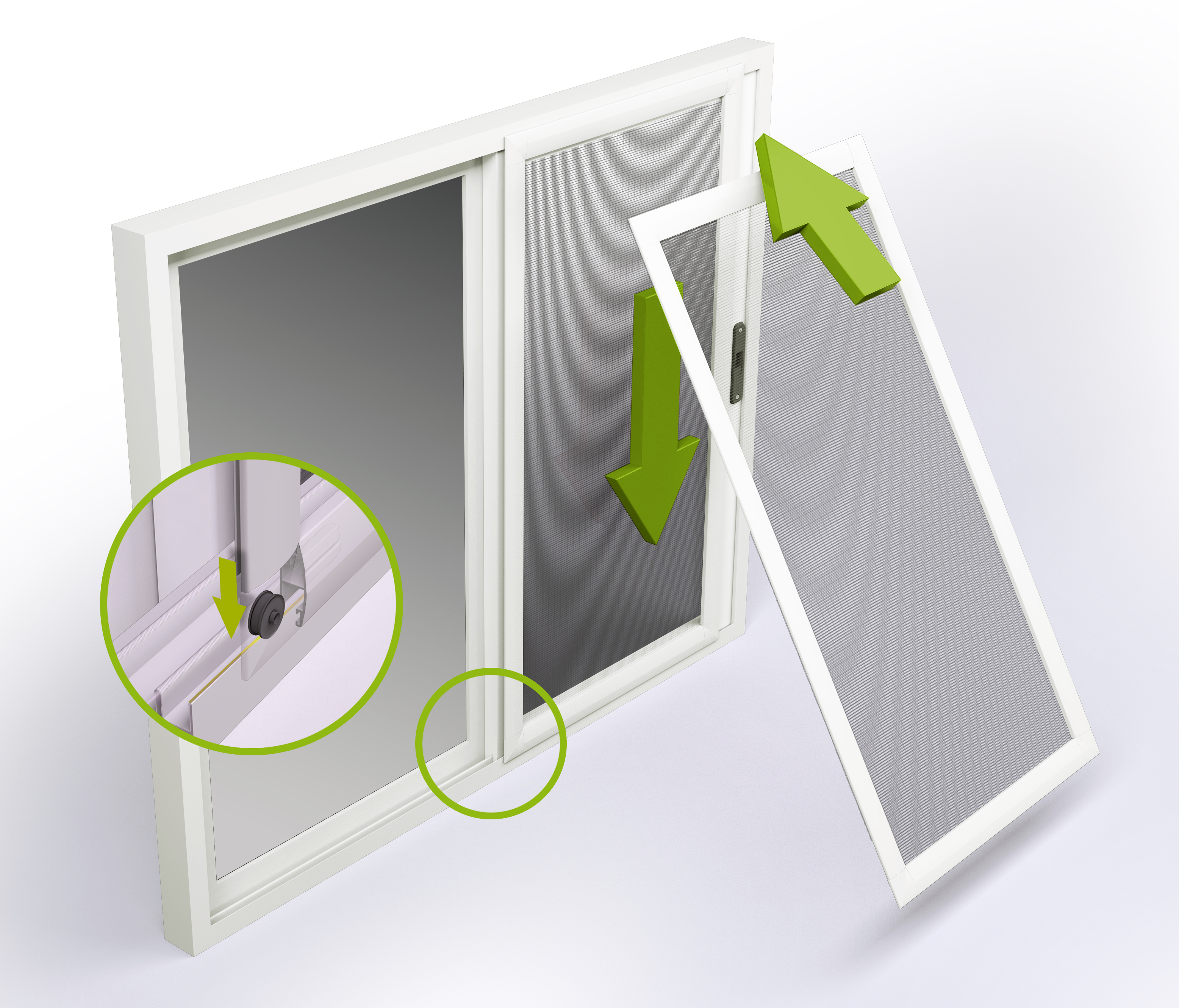 Mosquitera corredera mini 70x130 aluminio recortable blanco para ventana tela fibra de vidrio - 4
