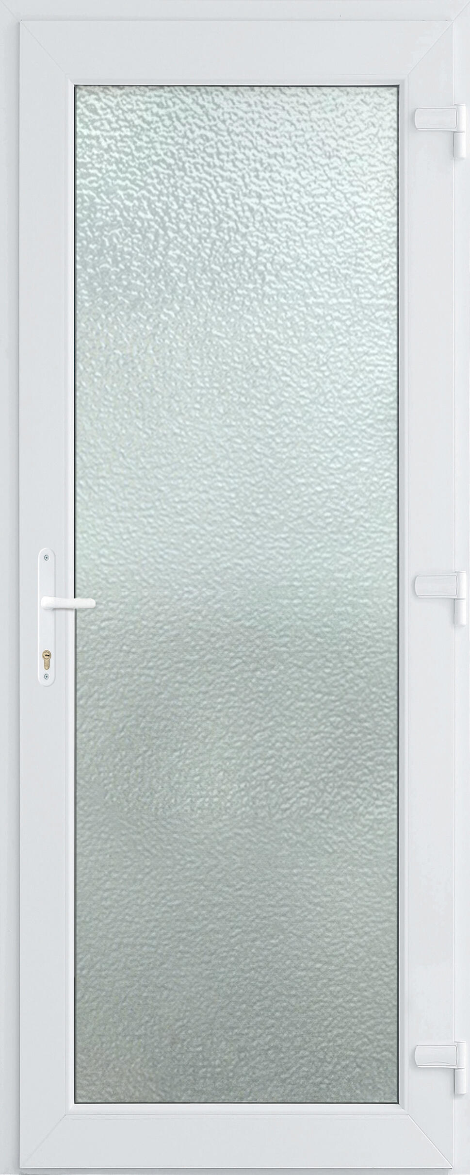 Puerta de entrada serie Basic pvc Mallorca cristal mate diseño liso color blanco apertura izquierda 200x80cm - 10