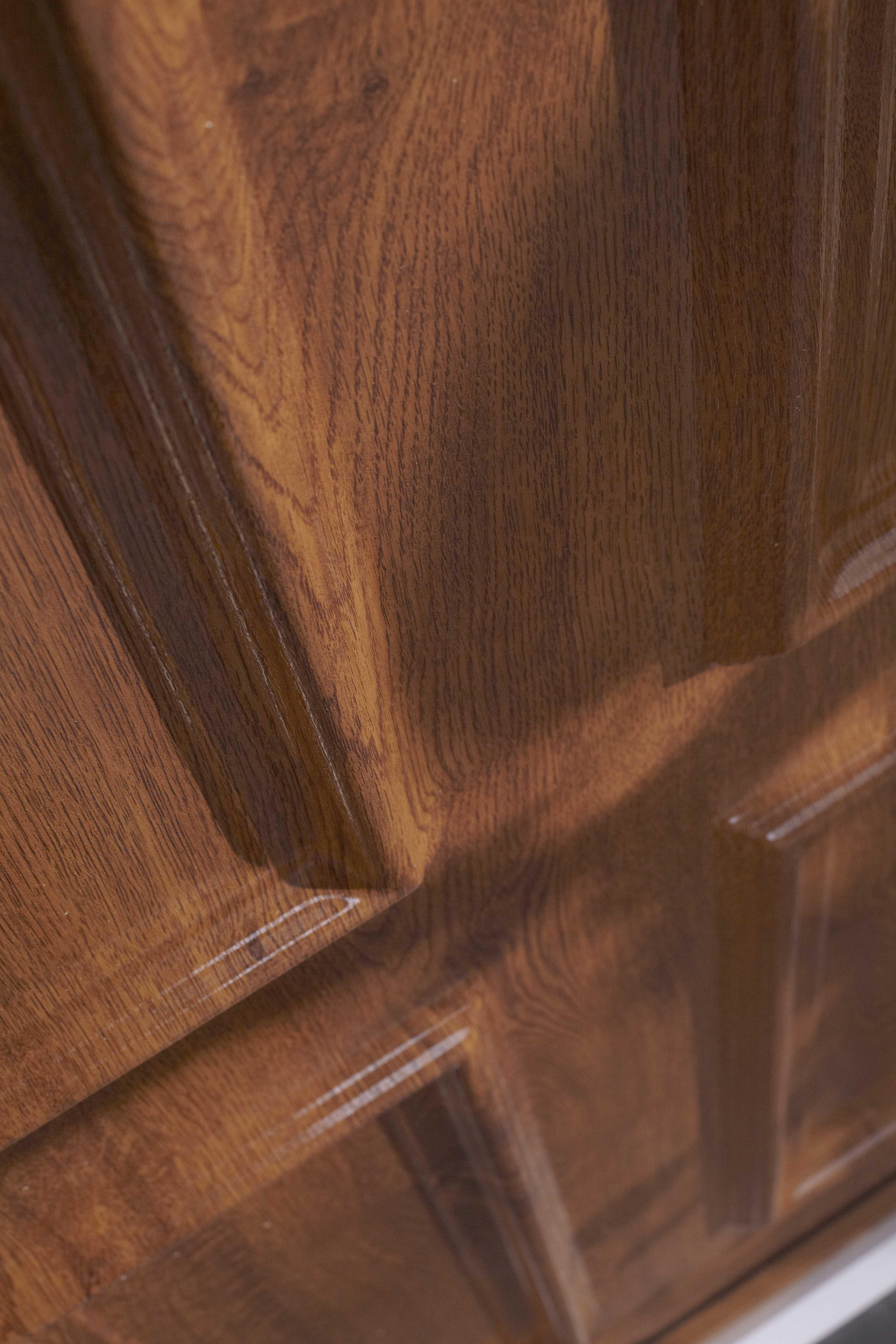 Puerta de entrada serie Basic pvc Ibiza diseño rústico color roble oscuro apertura derecha 208x98cm - 9