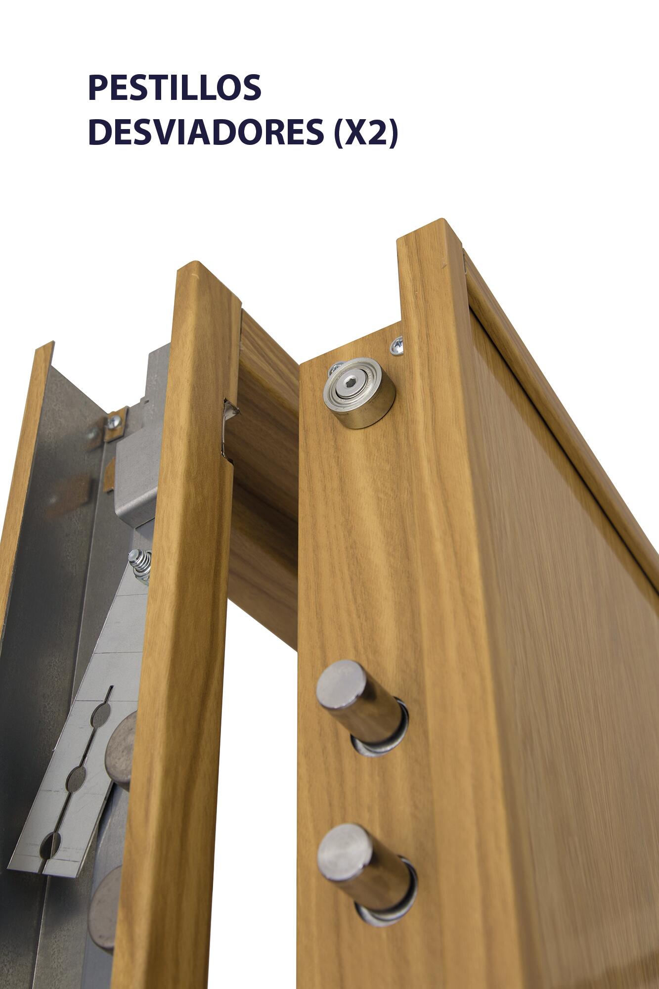 Puerta de entrada acorazada serie V fresada roble / interior liso roble apertura derecha 206x89cm - 7