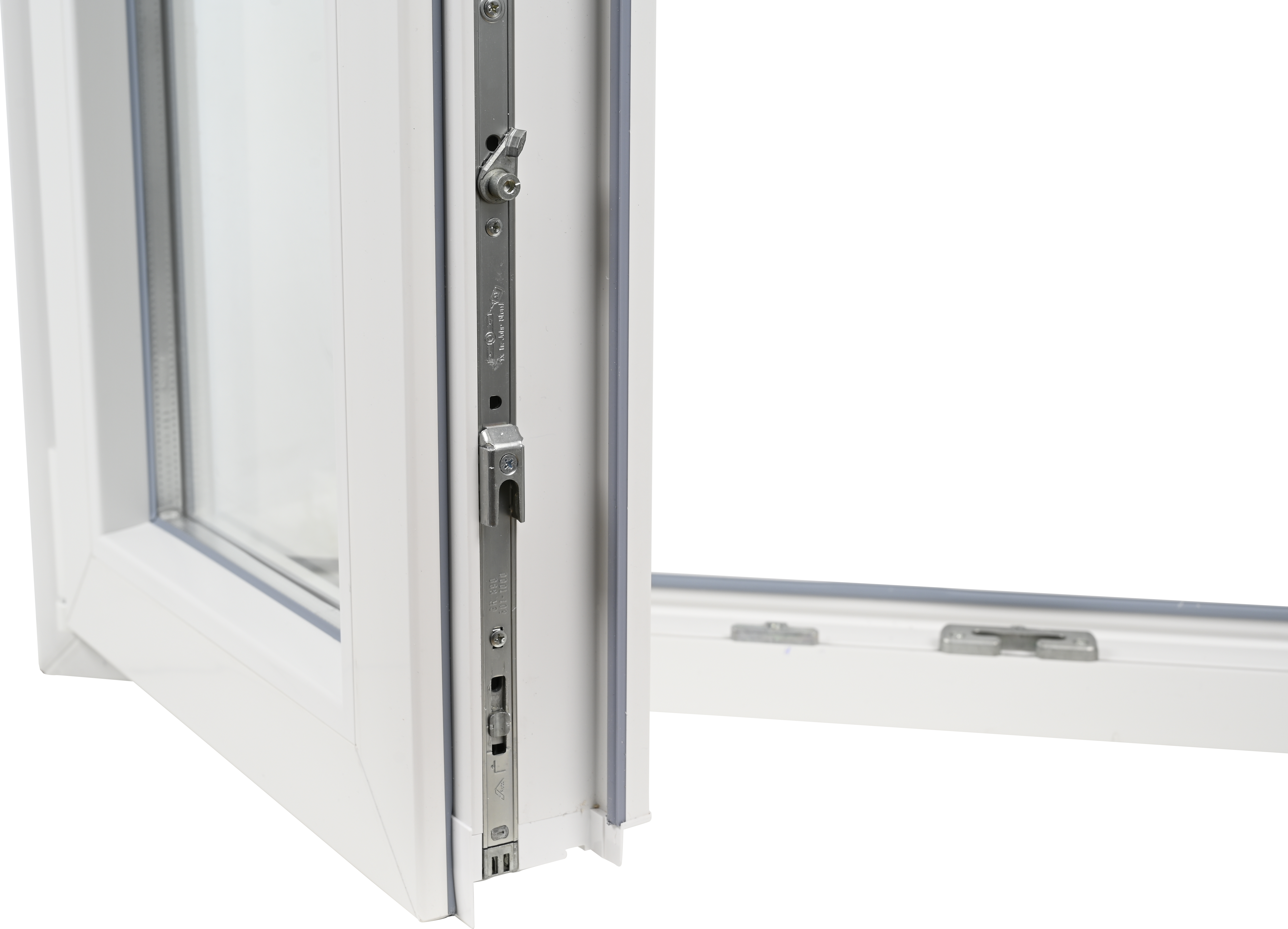 Balconera PVC ISOXA blanca oscilobatiente con persiana izquierda 85X229 cm - 17