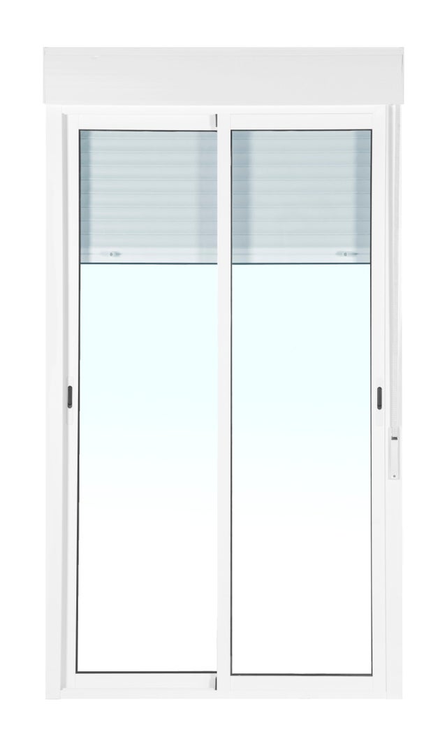 Balconera aluminio ARTENS blanca corredera con persiana de 120x229 cm
