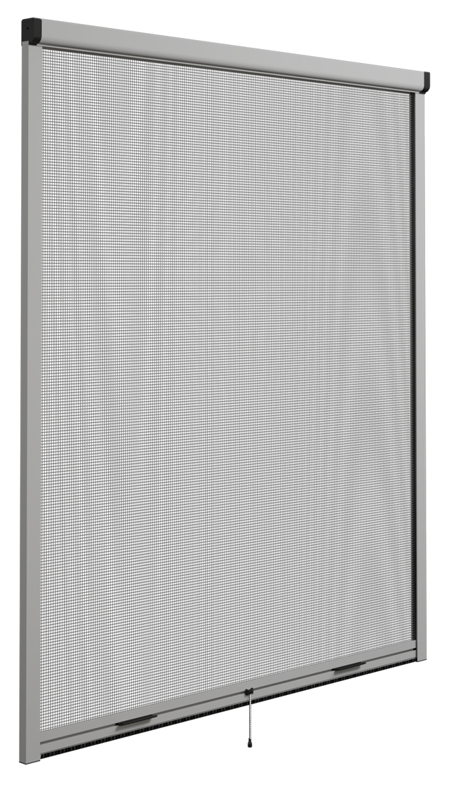 Mosquitera enrollable elite plata para ventana de fibra de vidrio 160x160 cm